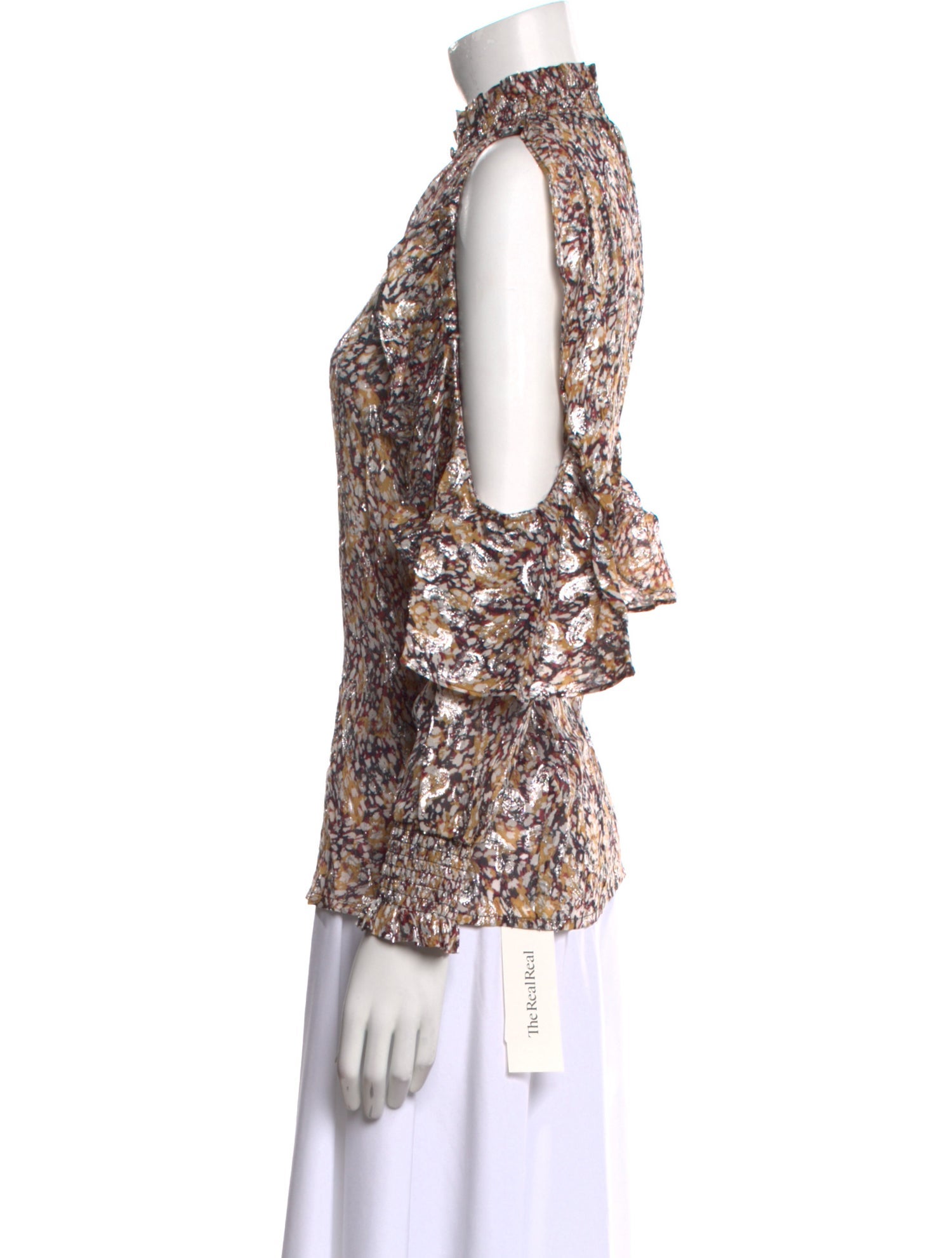 Maje Floral Print Mock Neck Blouse w/ Tags