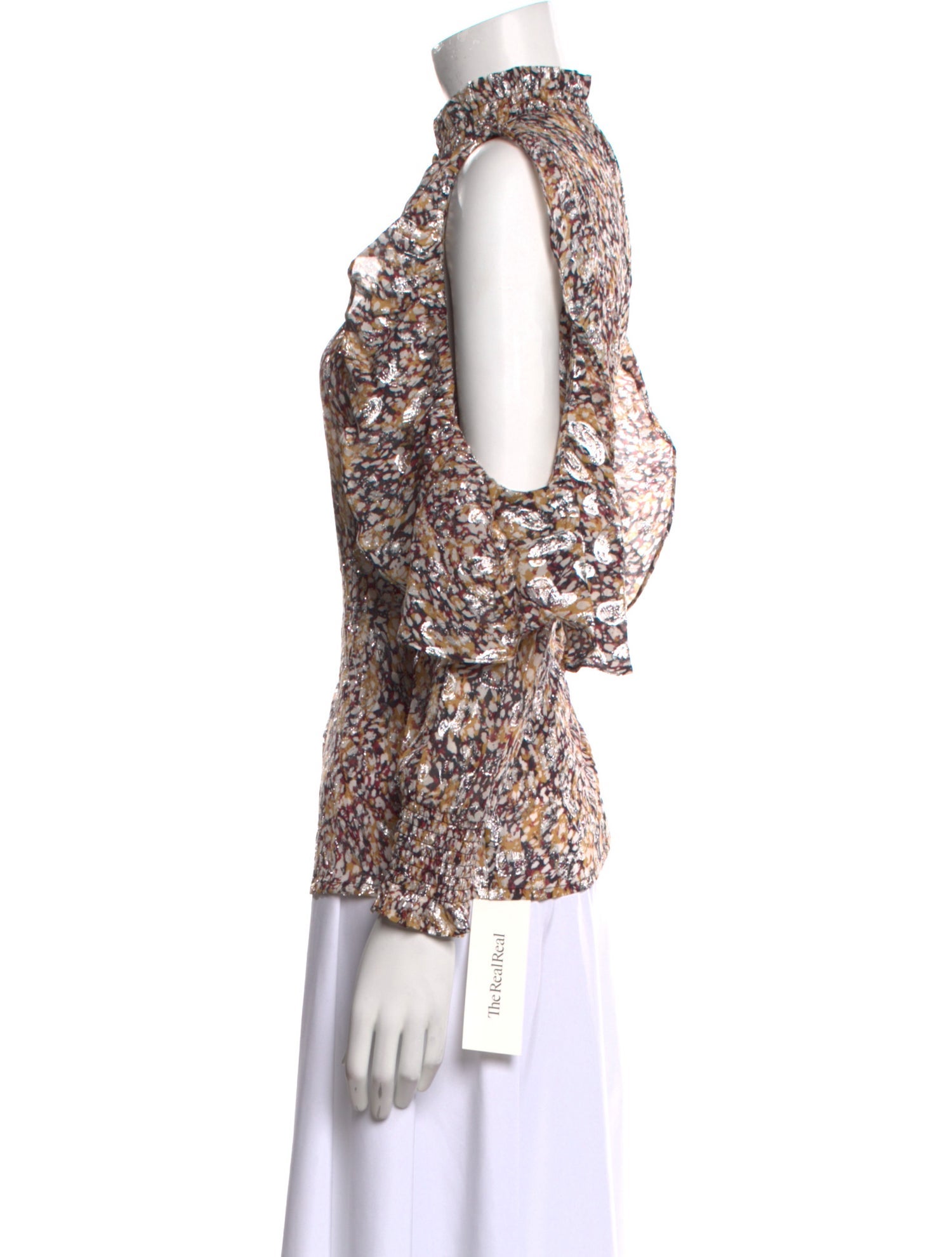 Maje Printed Mock Neck Blouse w/ Tags