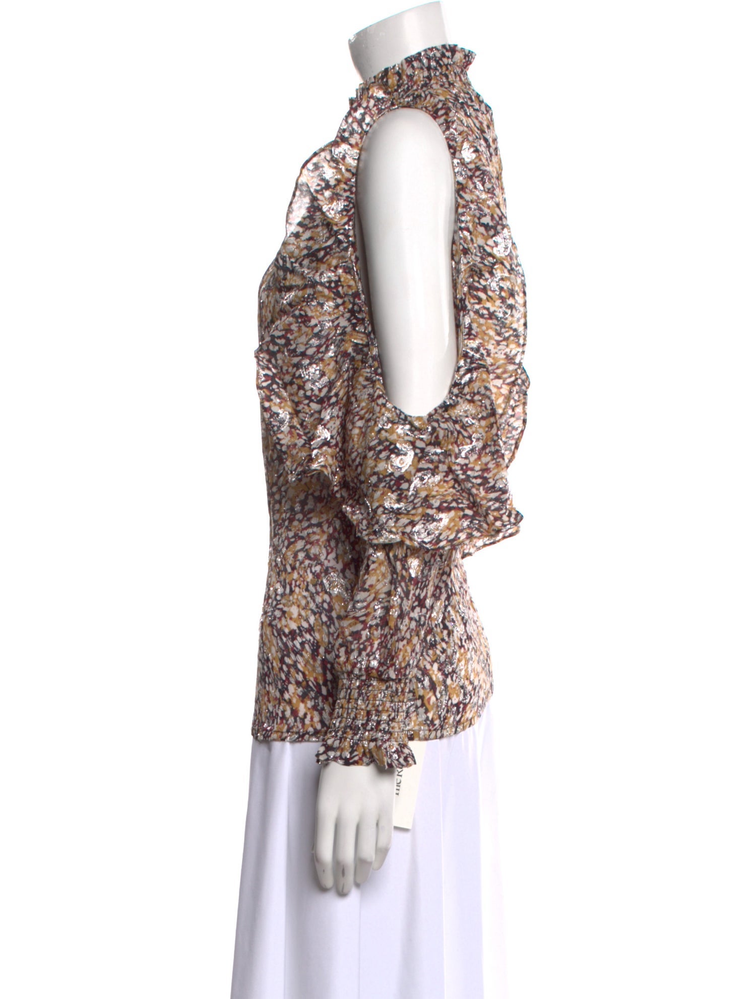 Maje Printed Mock Neck Blouse w/ Tags