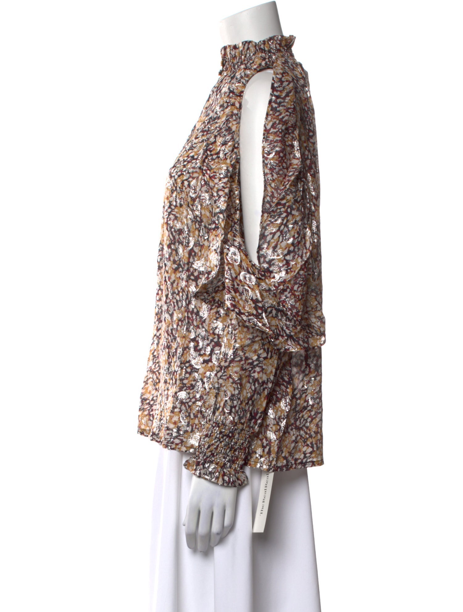 Maje Floral Print Mock Neck Blouse w/ Tags