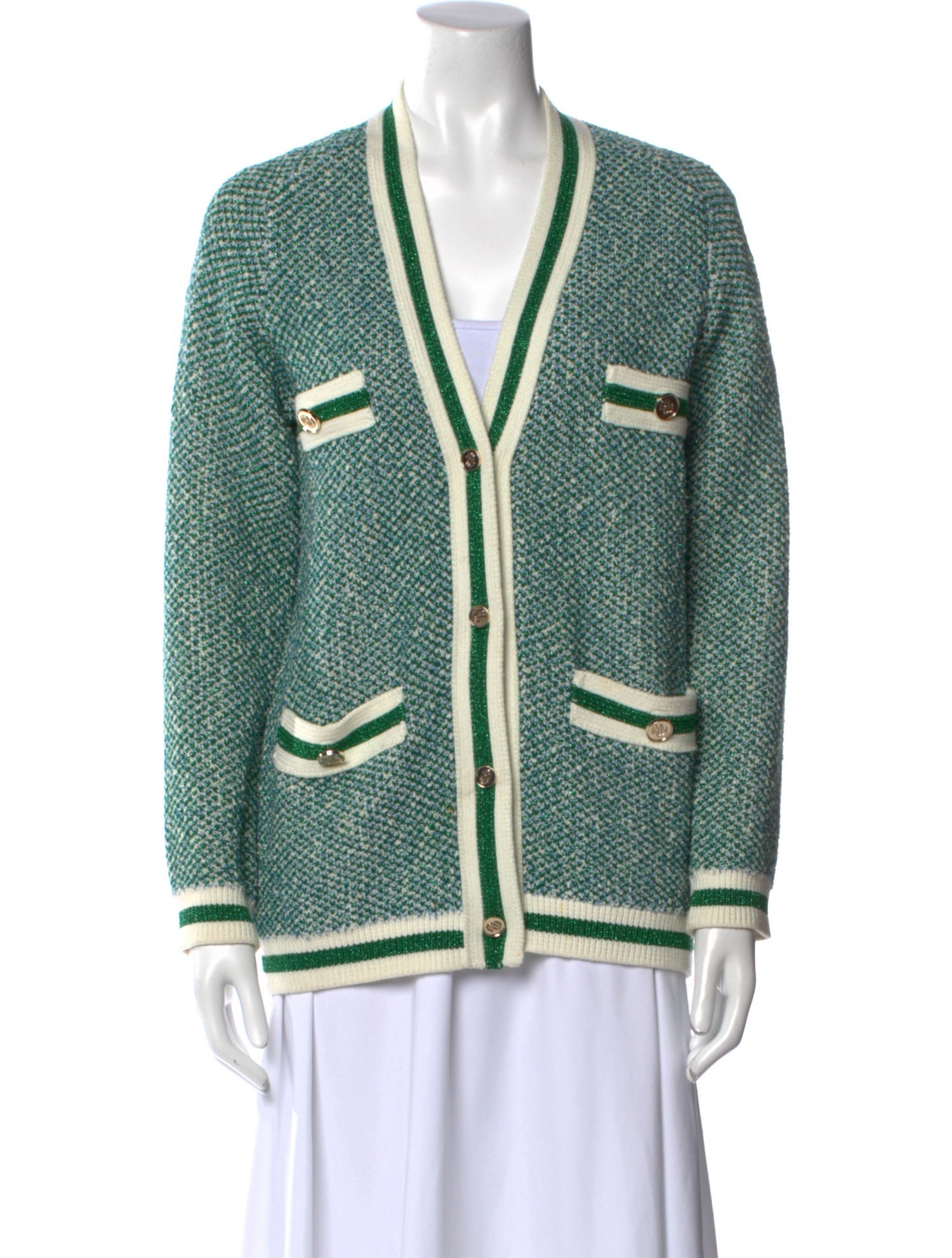 Maje Printed V-Neck Sweater