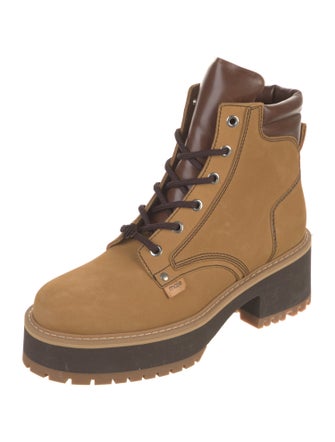 Maje Leather Combat Boots