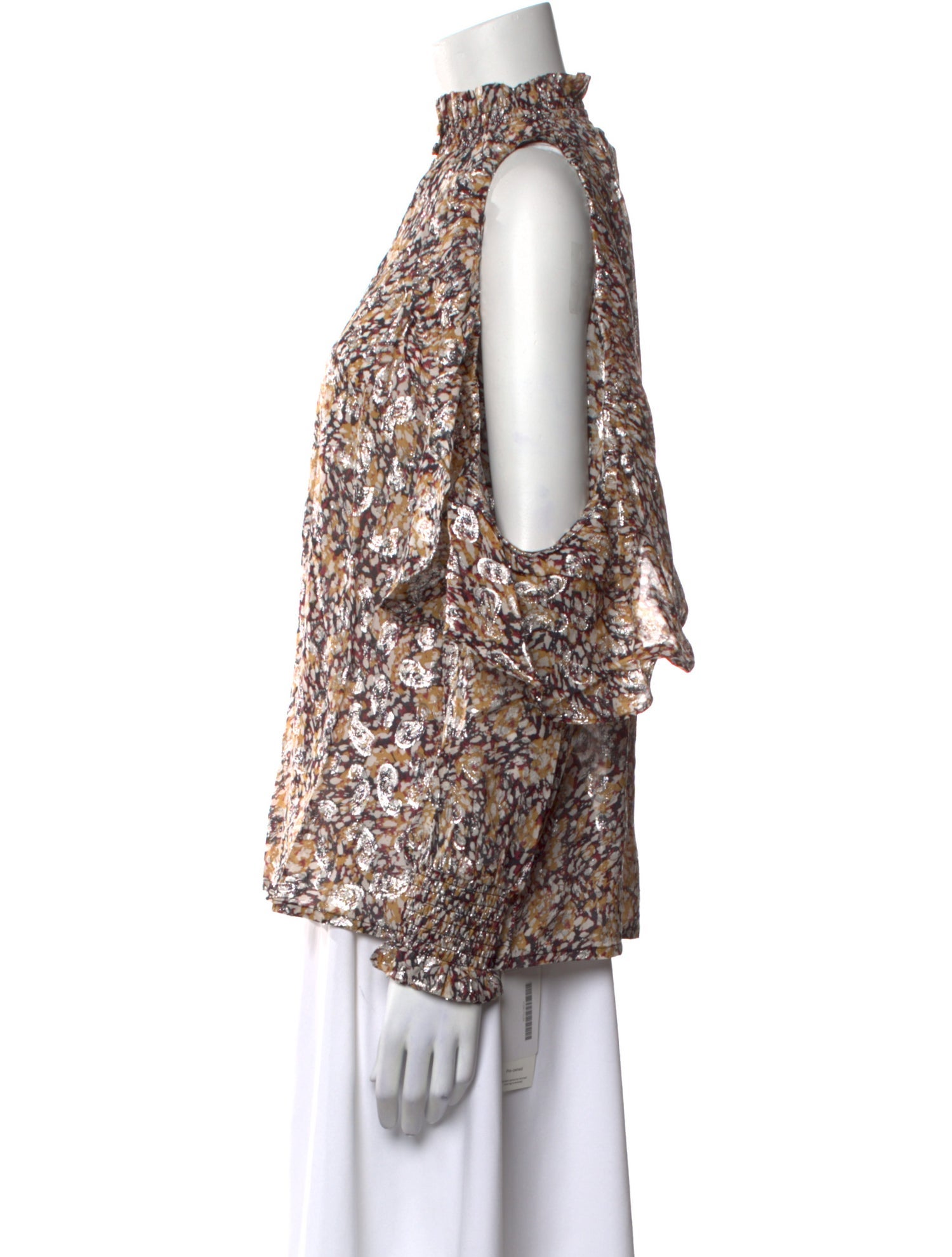 Maje Floral Print Mock Neck Blouse w/ Tags