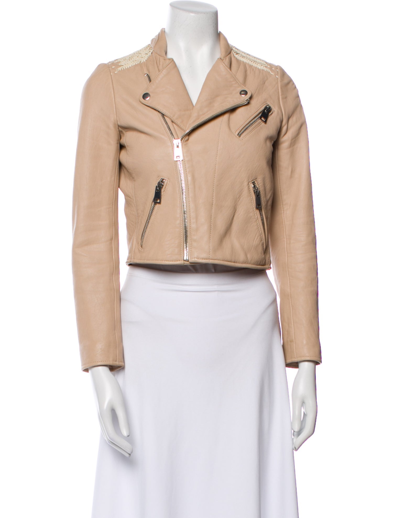 Maje Lamb Leather Biker Jacket