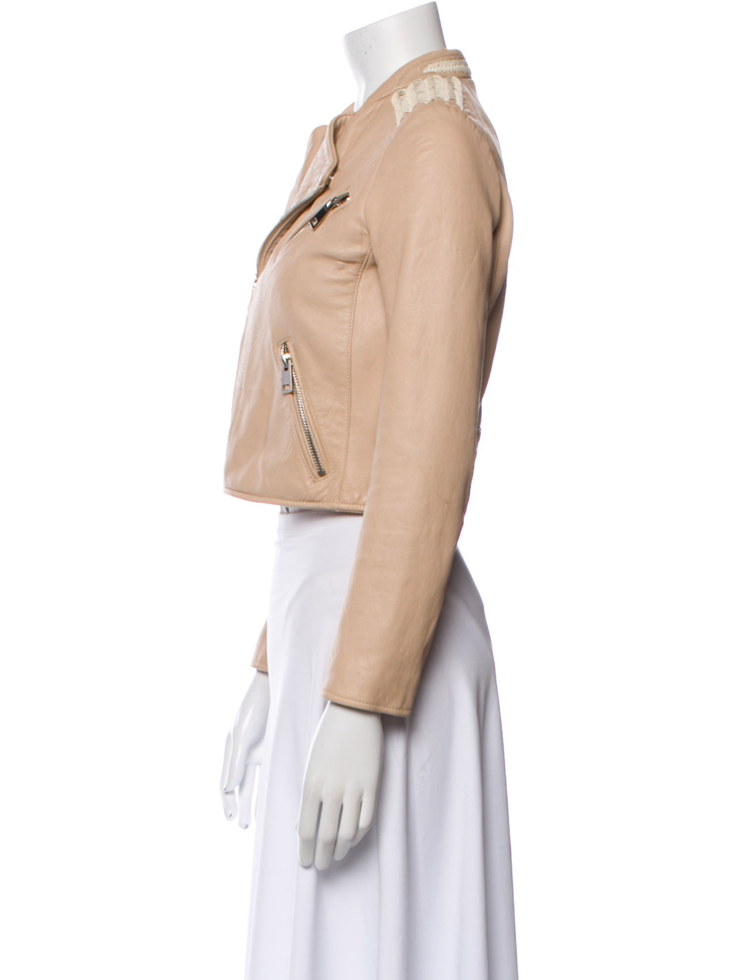 Maje Lamb Leather Biker Jacket