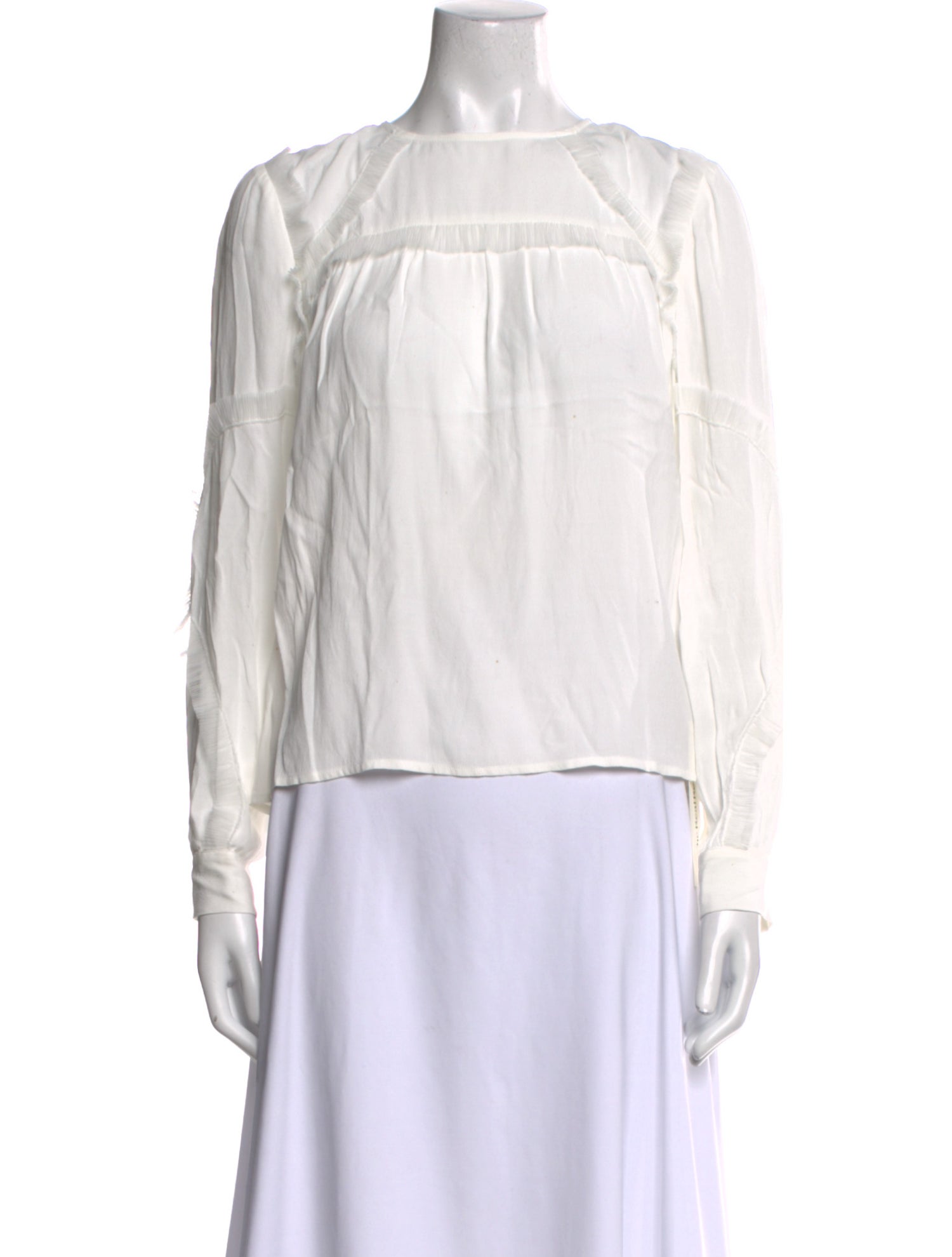 Maje Bateau Neckline Long Sleeve Blouse