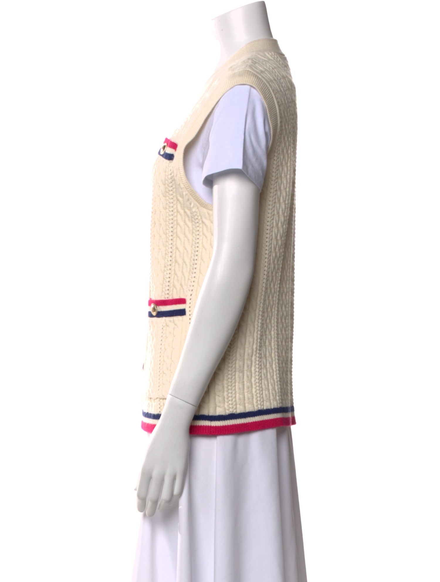 Maje Striped V-Neck Sweater