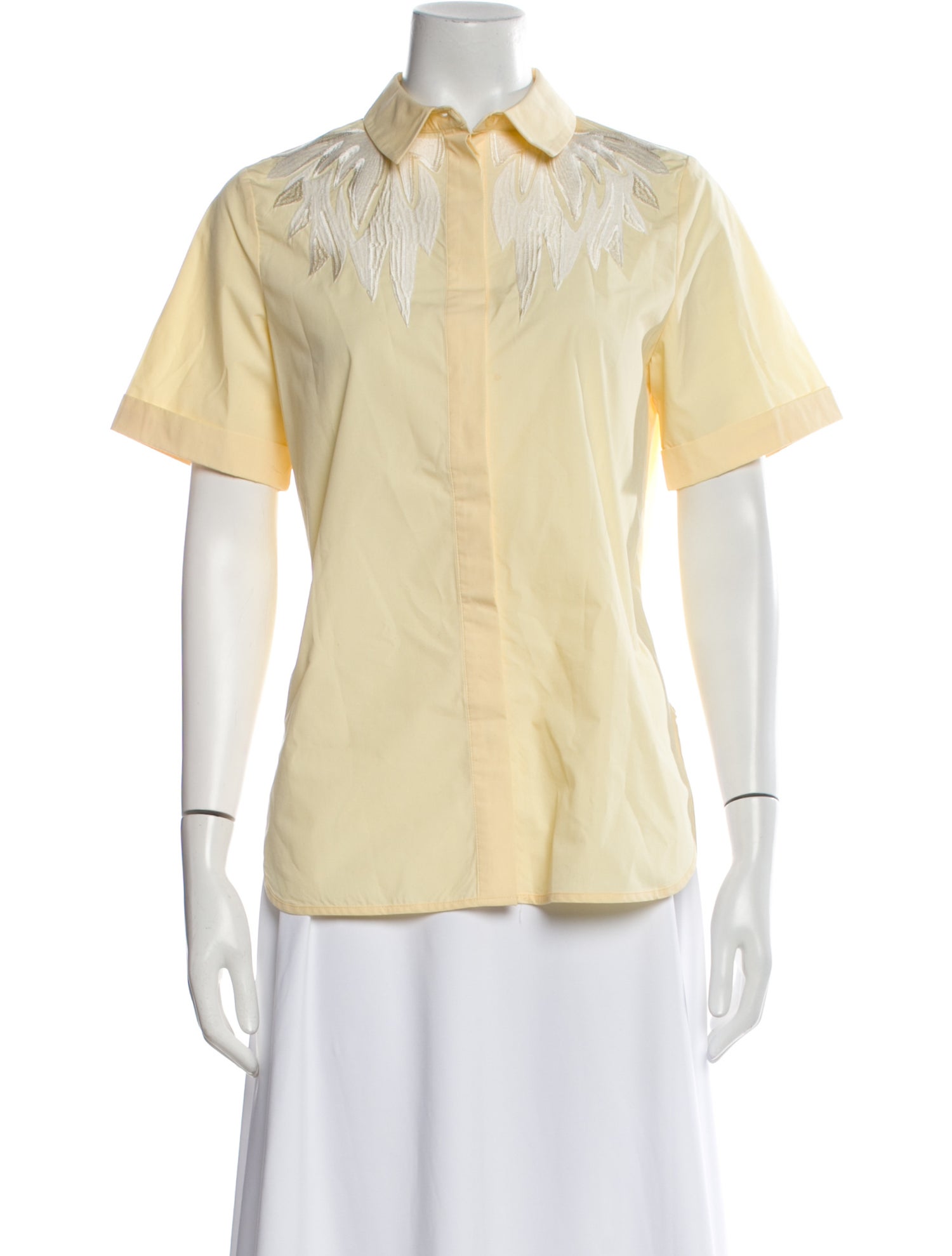 Maje Short Sleeve Button-Up Top
