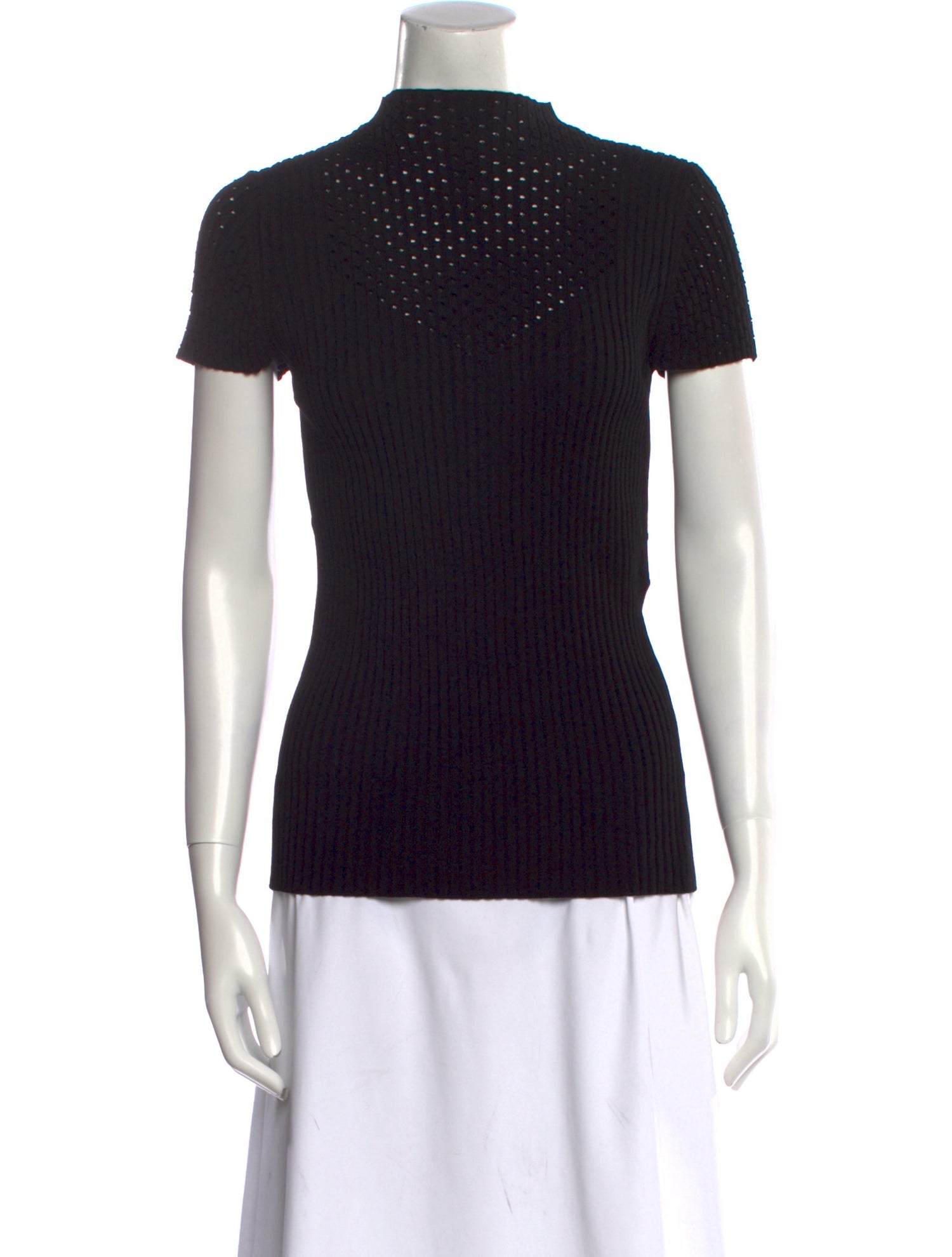 Maje Mock Neck Short Sleeve Top w/ Tags