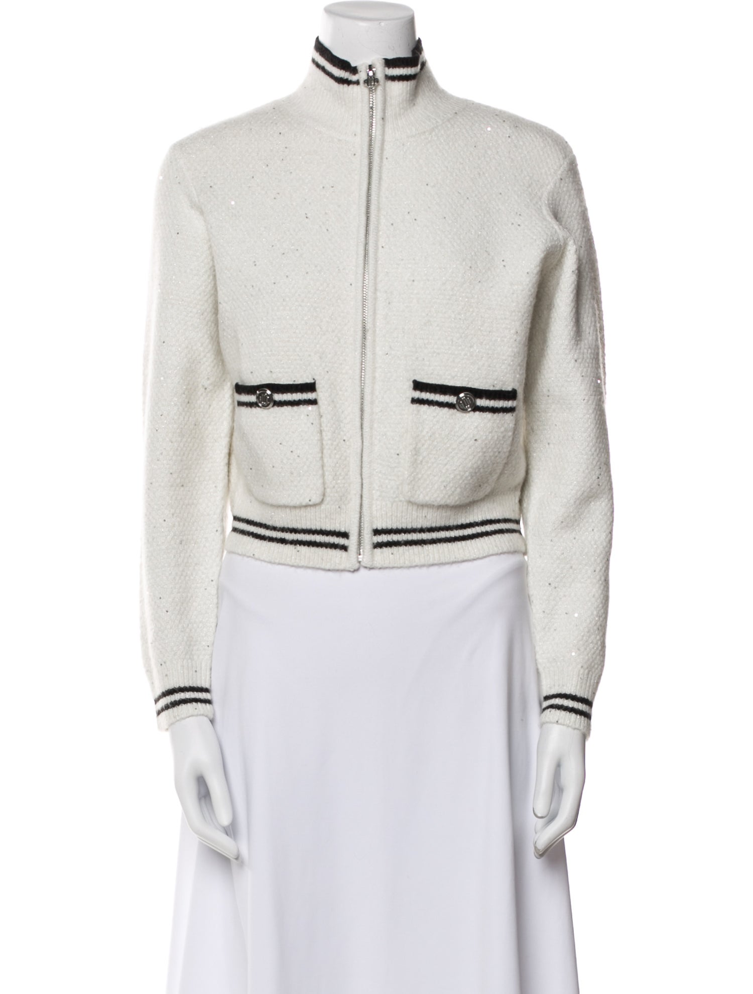 Maje Striped Bomber Jacket