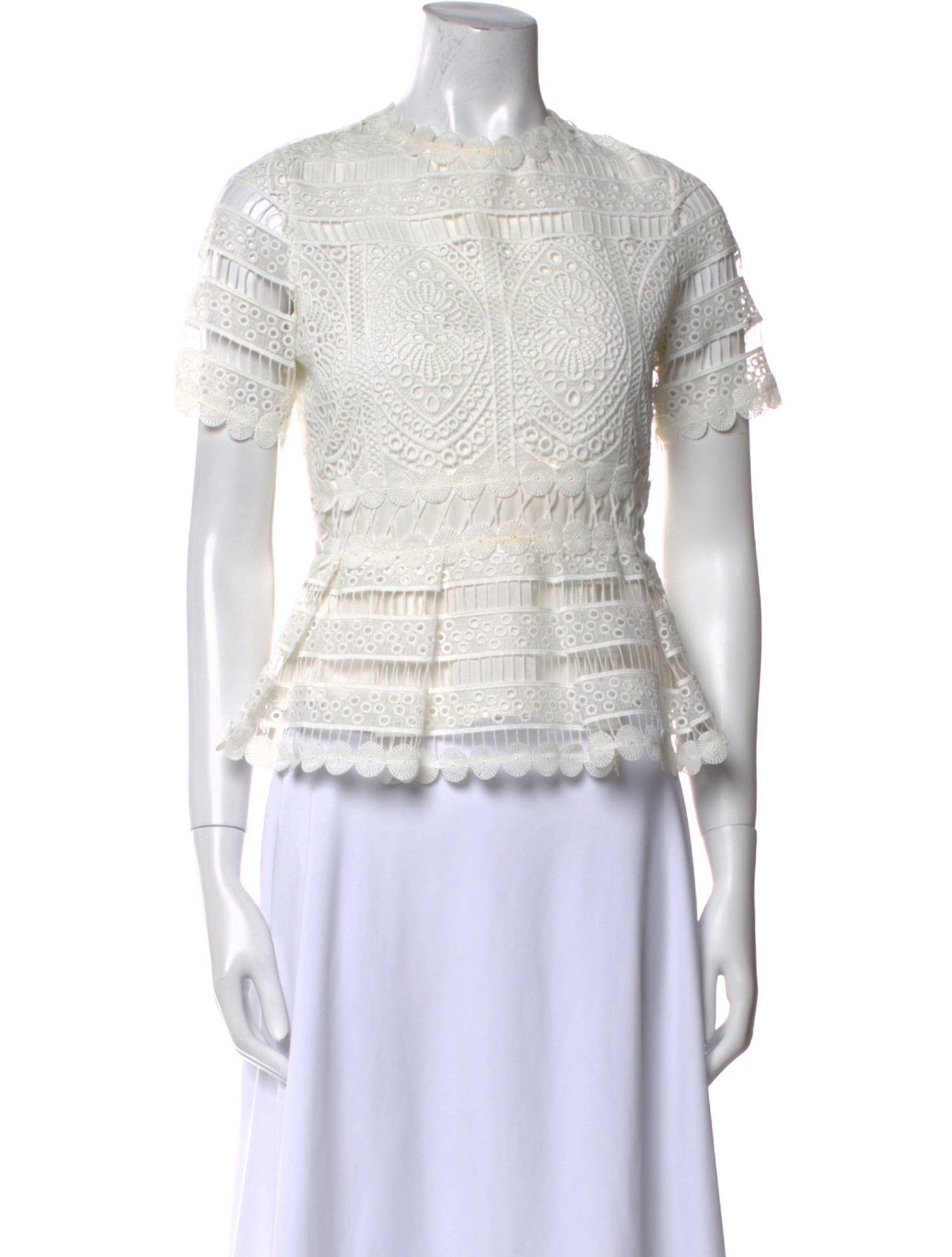 Maje Crew Neck Short Sleeve Crop Top