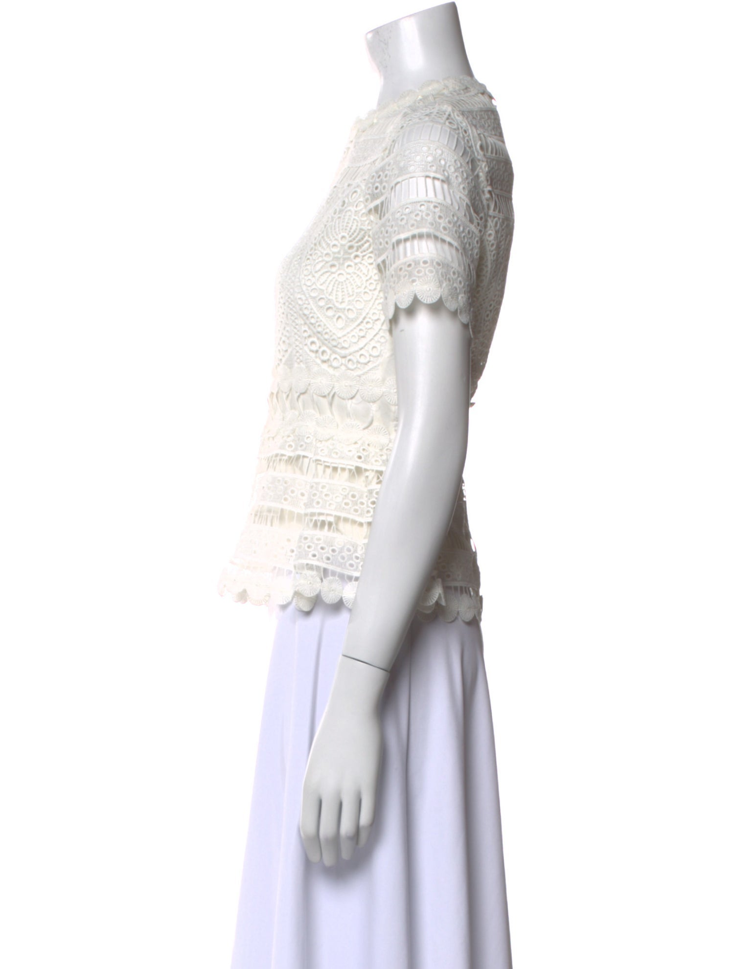 Maje Crew Neck Short Sleeve Crop Top