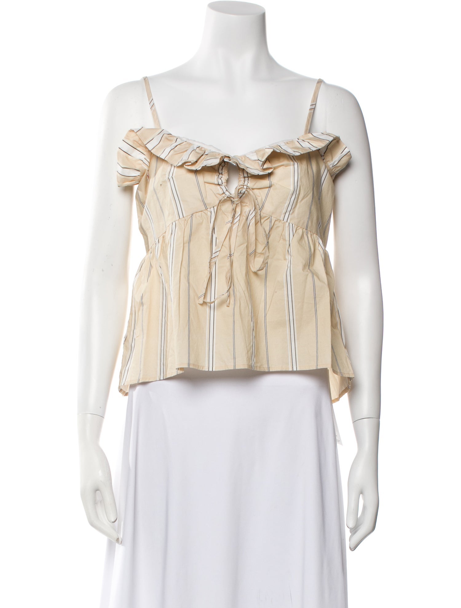 Maje Square Neckline Sleeveless Crop Top