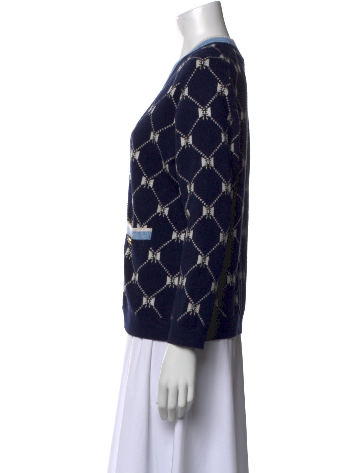 Maje Printed V-Neck Sweater