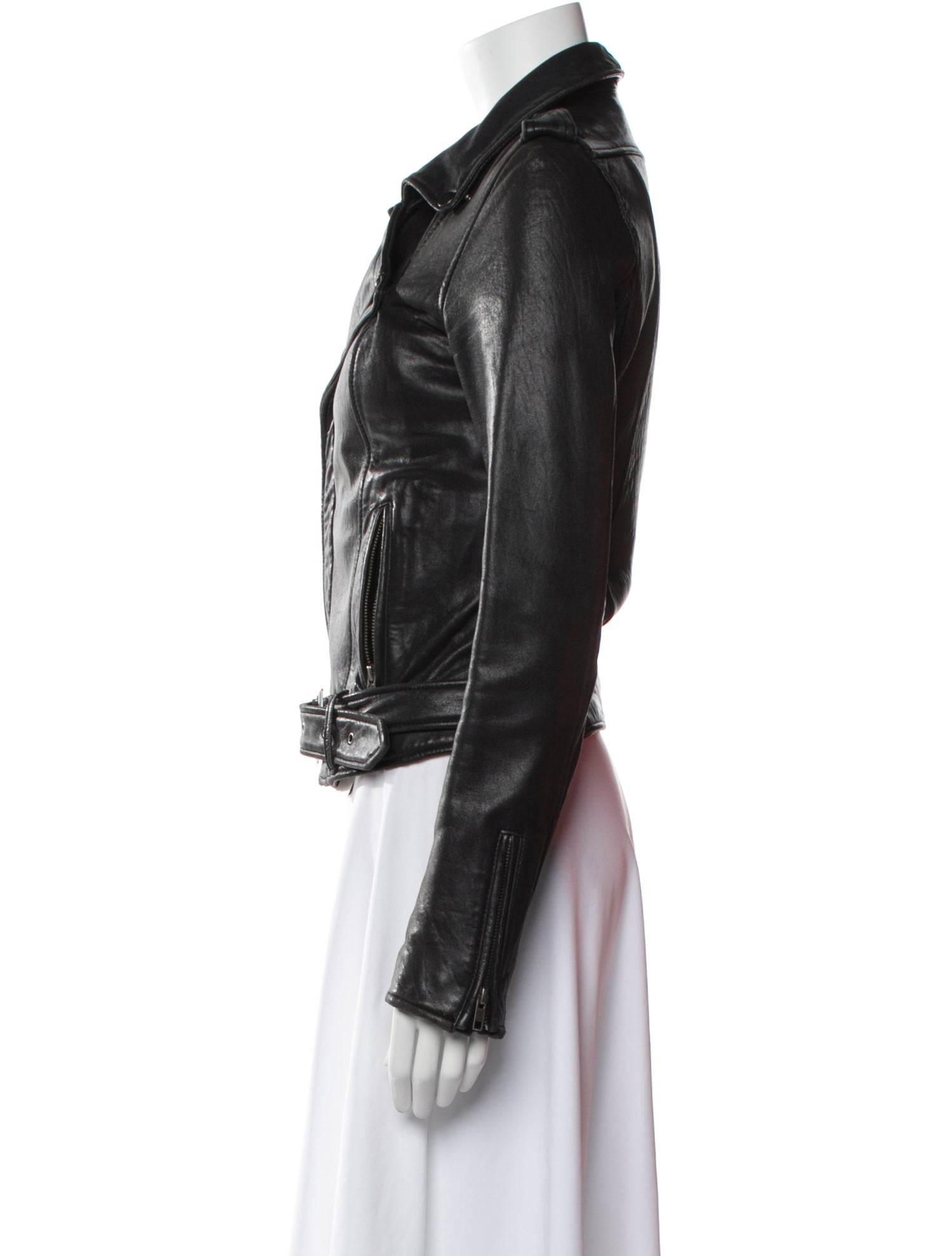 Maje Lamb Leather Biker Jacket