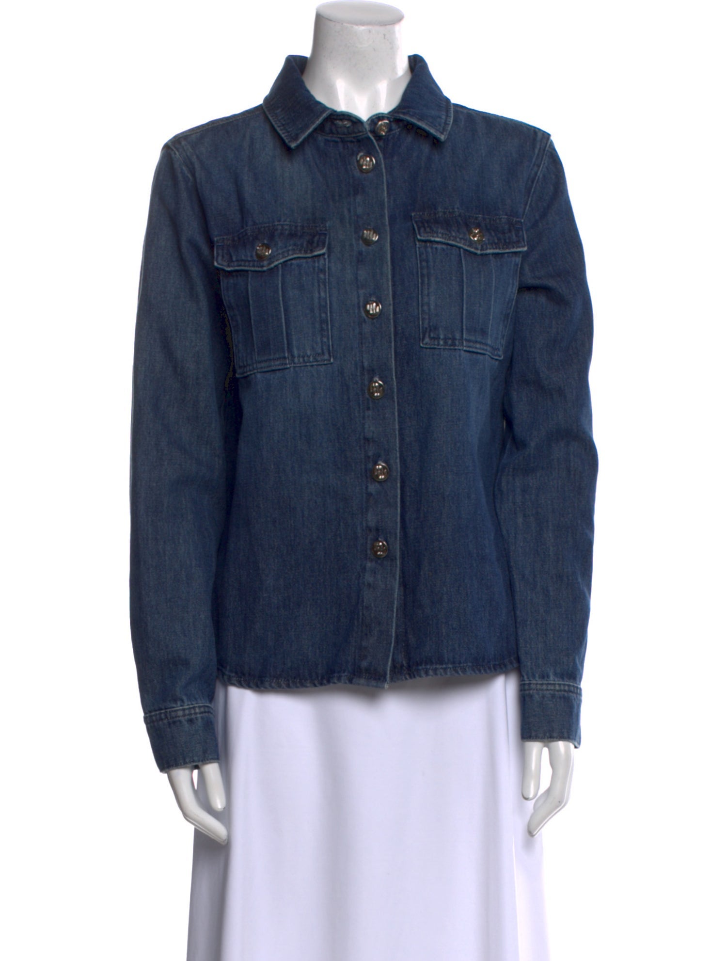 Maje Long Sleeve Button-Up Top