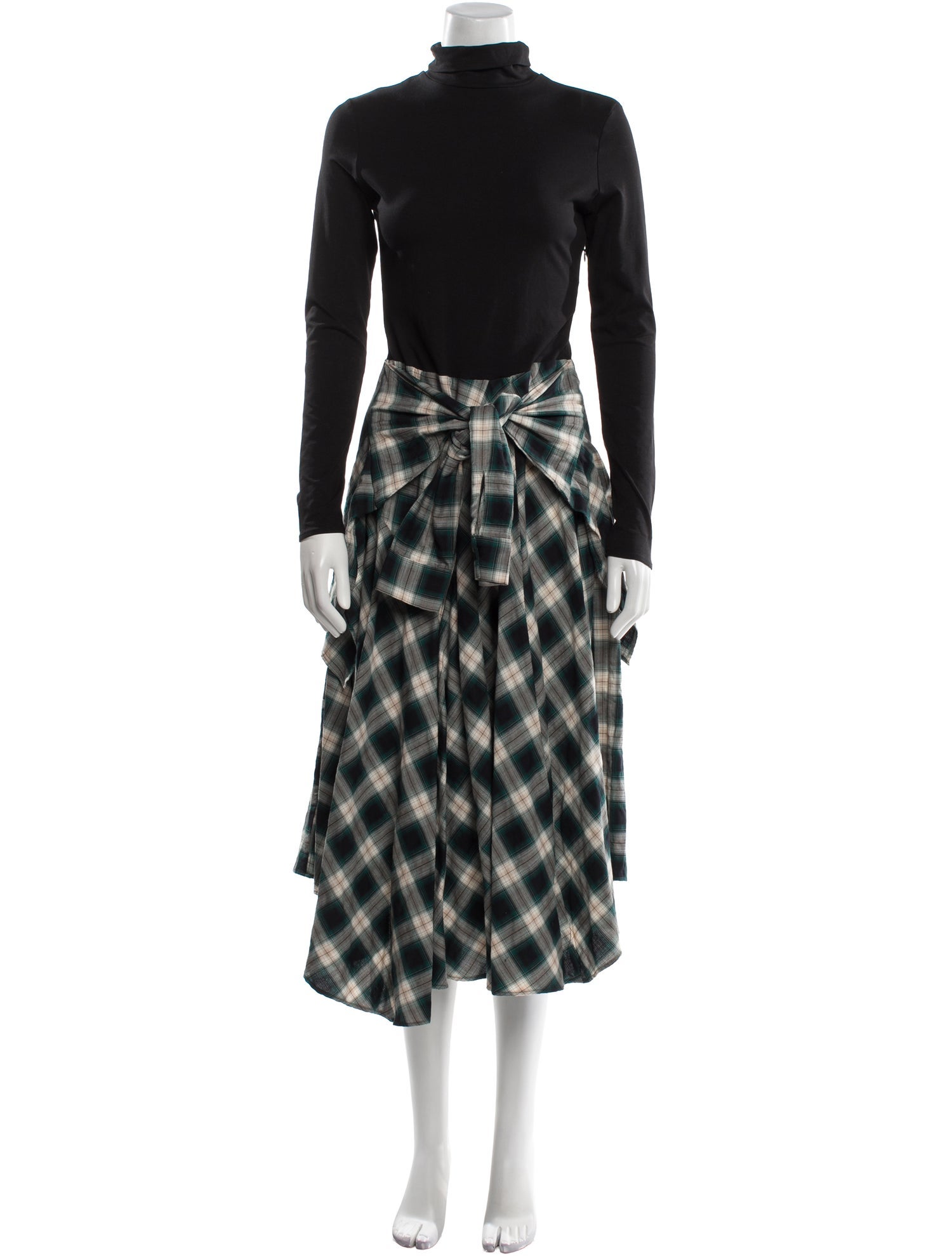 Maje Plaid Print Midi Length Dress w/ Tags