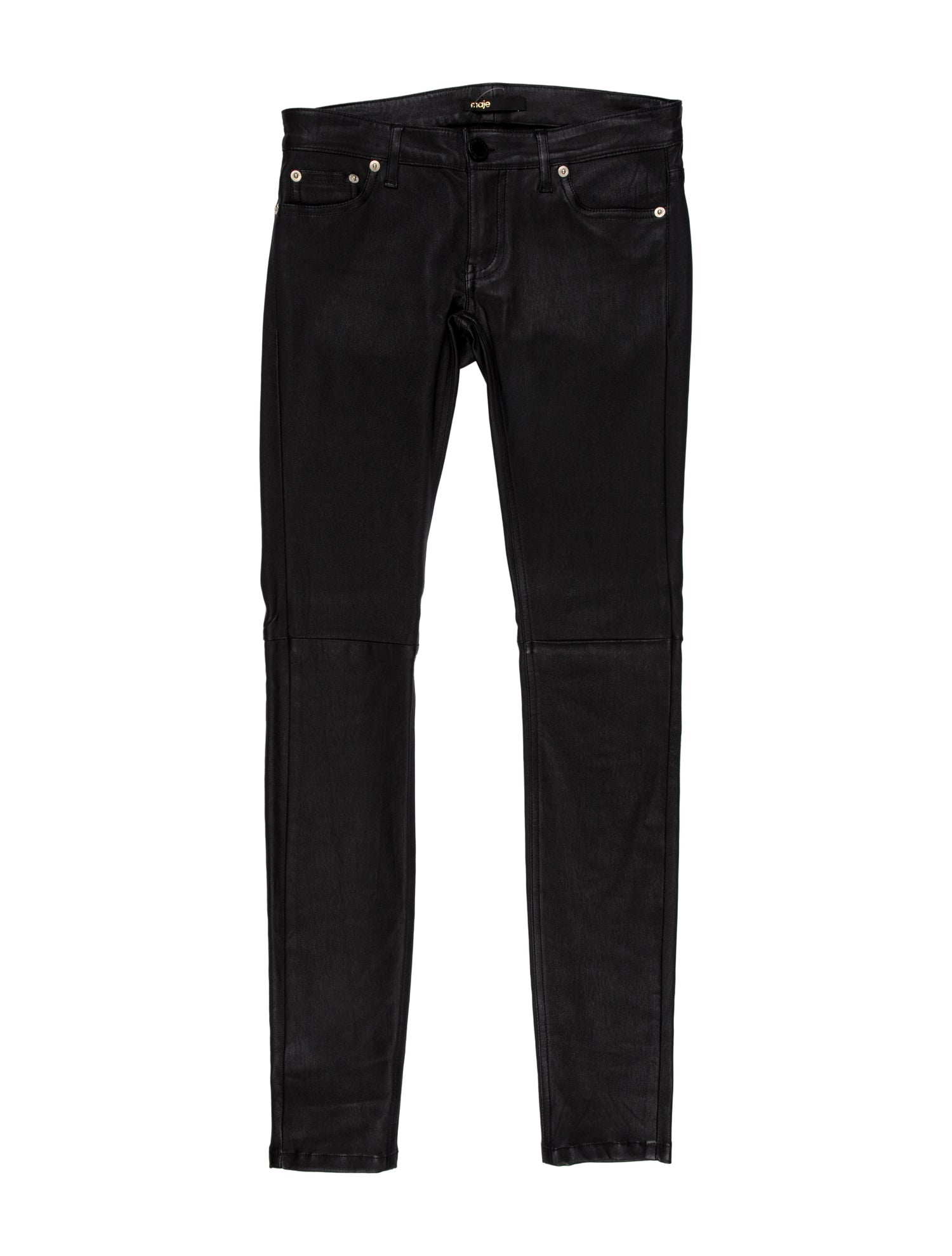 Maje Lamb Leather Skinny Leg Pants