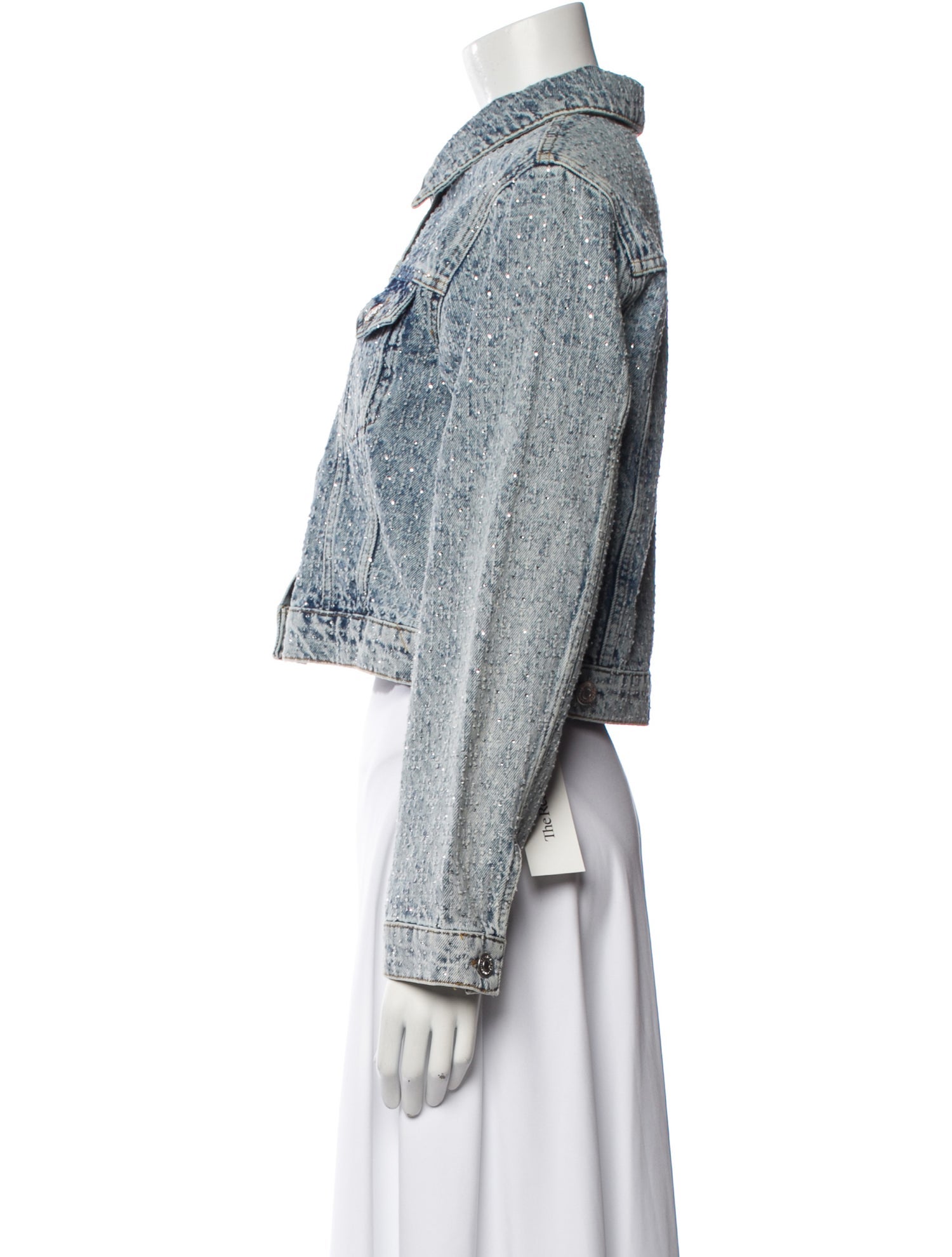 Maje Tweed Pattern Denim Jacket