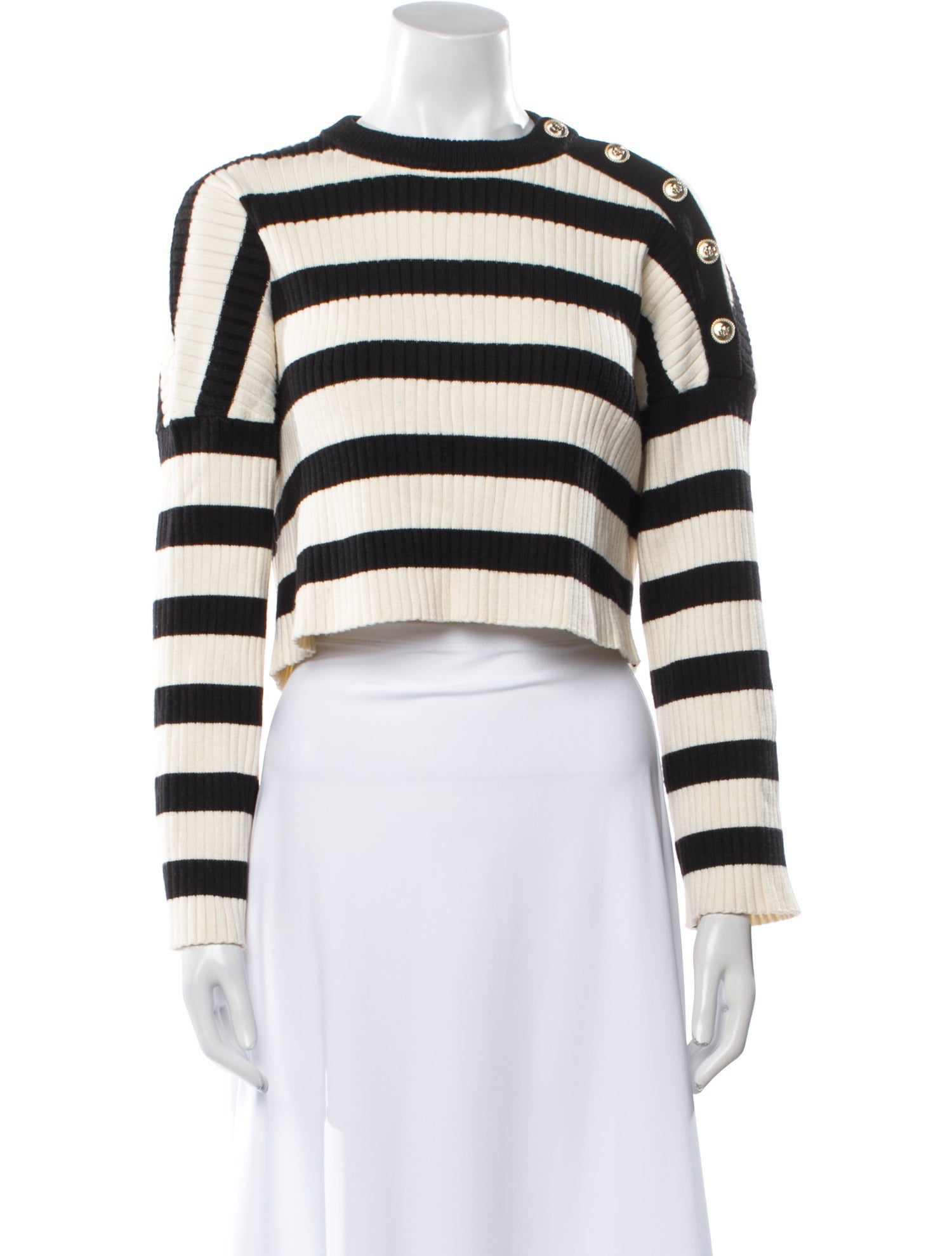 Maje Striped Crew Neck Sweater