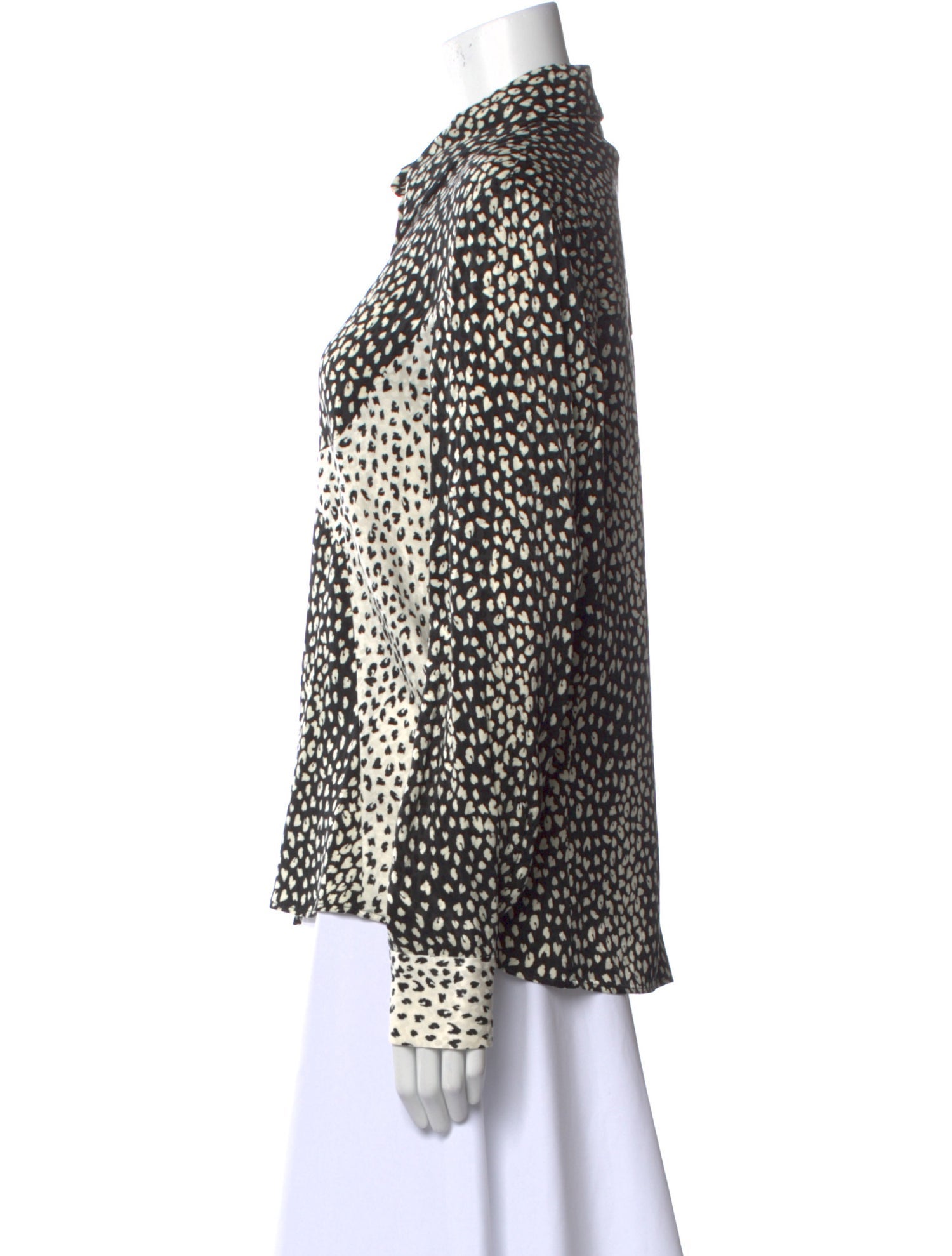Maje Animal Print Long Sleeve Button-Up Top