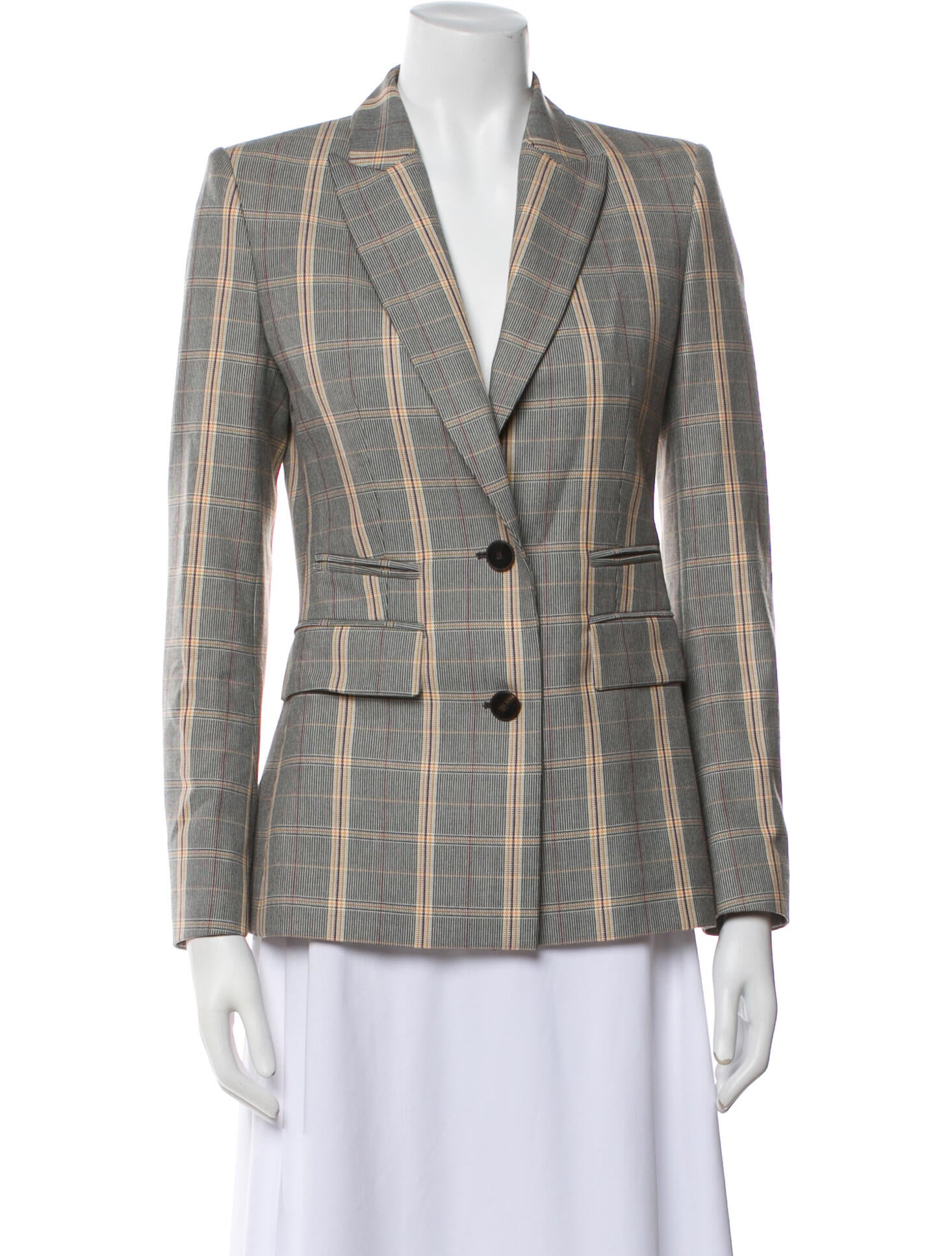 Maje Plaid Print Blazer