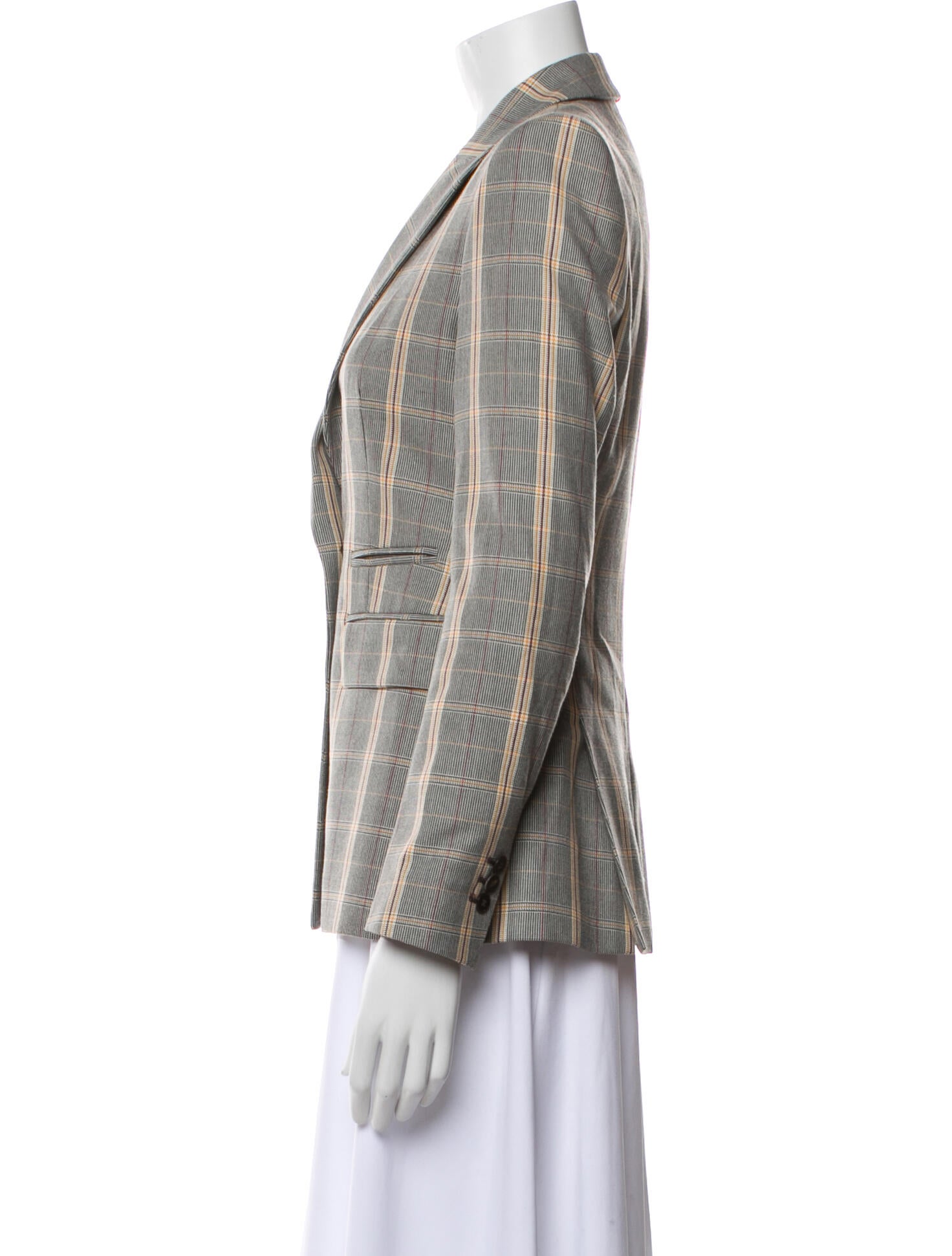 Maje Plaid Print Blazer