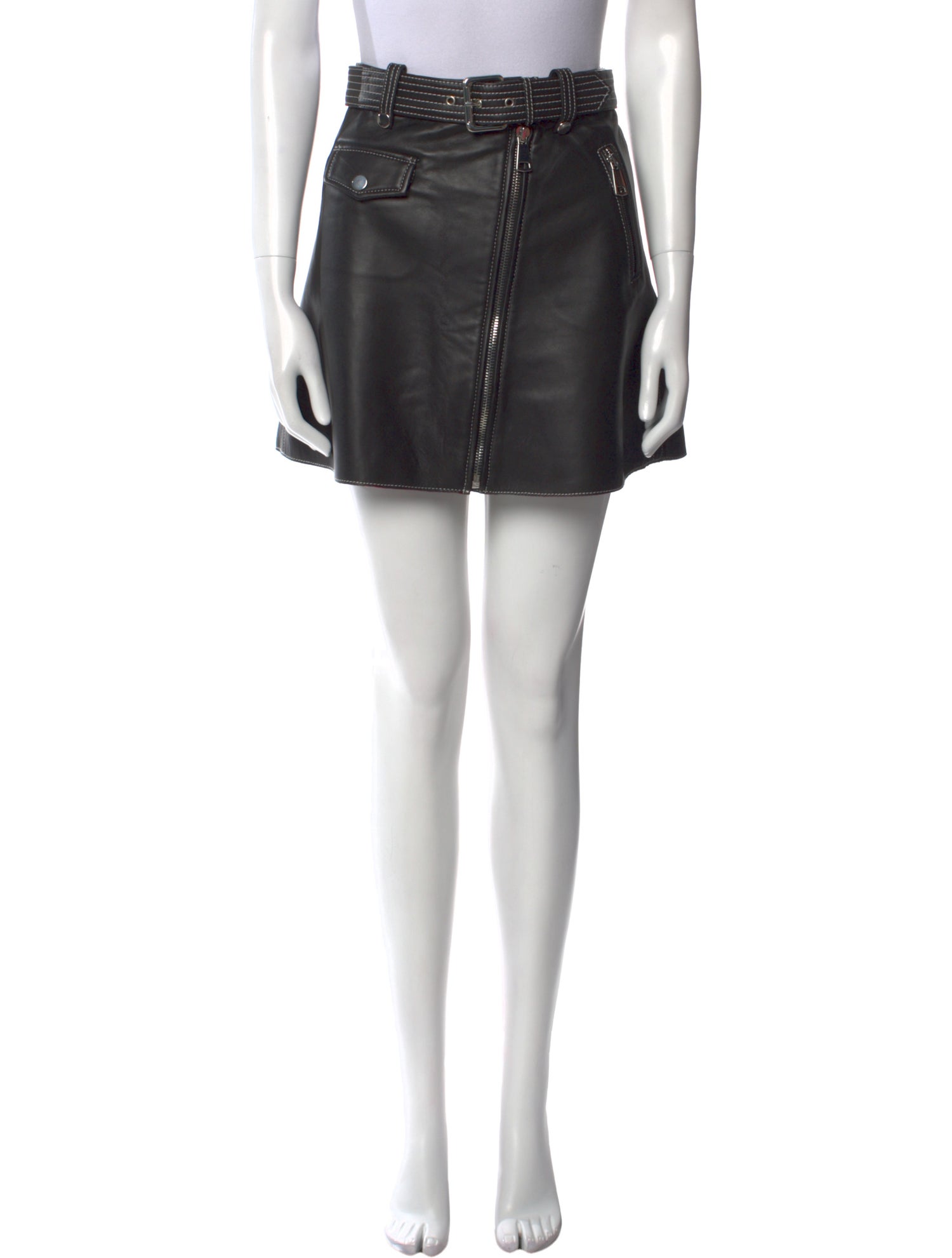 Maje Lamb Leather Mini Skirt