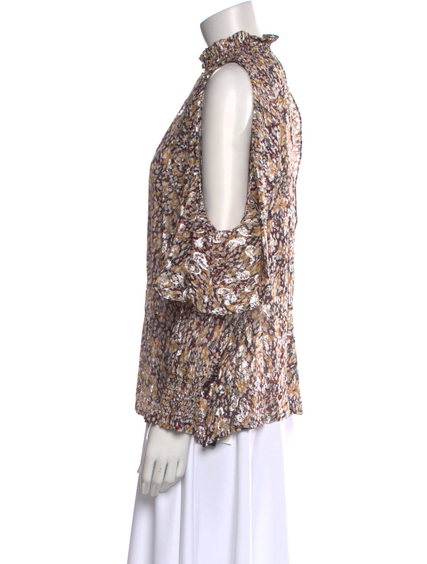 Maje Floral Print Mock Neck Blouse w/ Tags