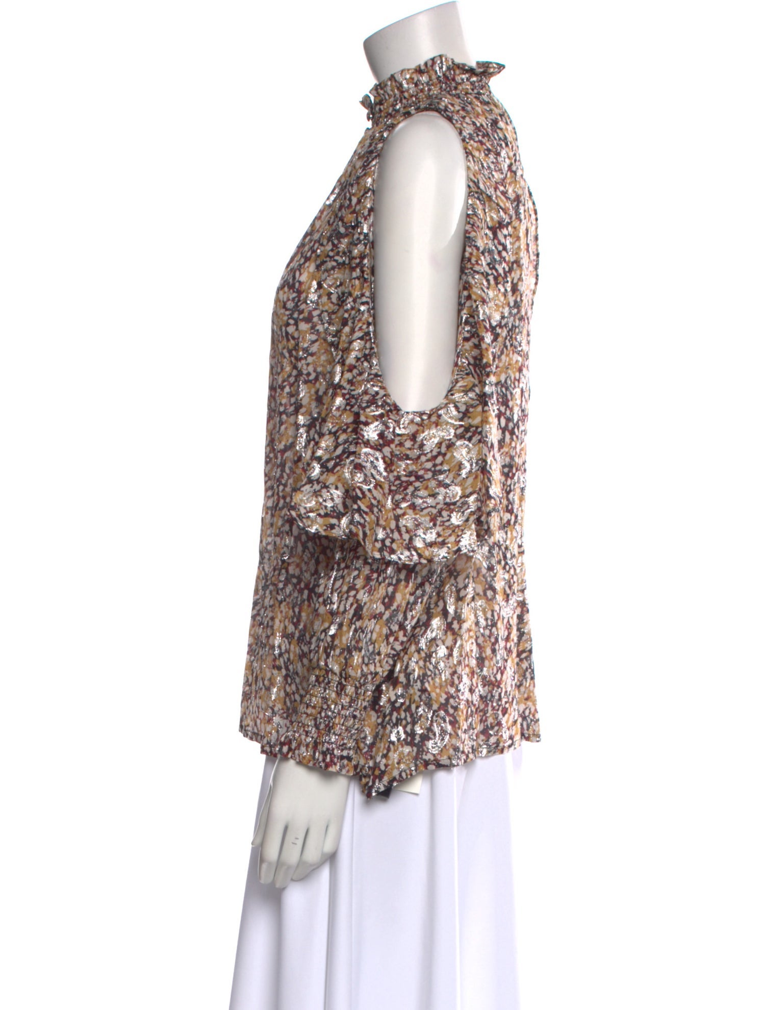 Maje Floral Print Mock Neck Blouse w/ Tags