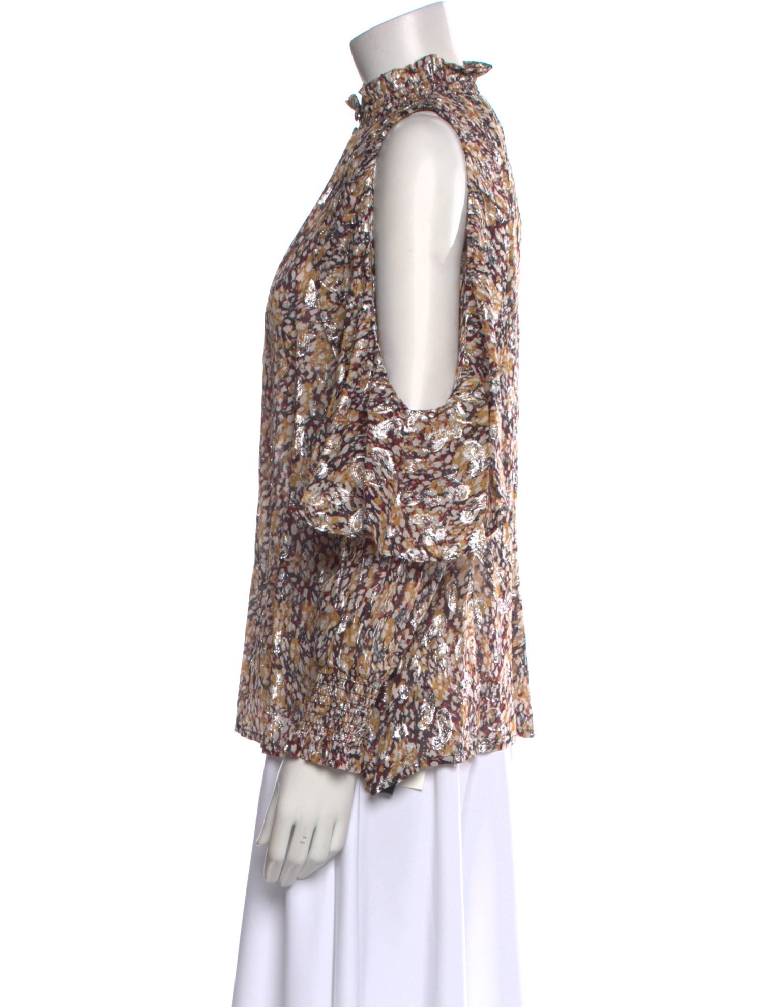 Maje Floral Print Mock Neck Blouse w/ Tags