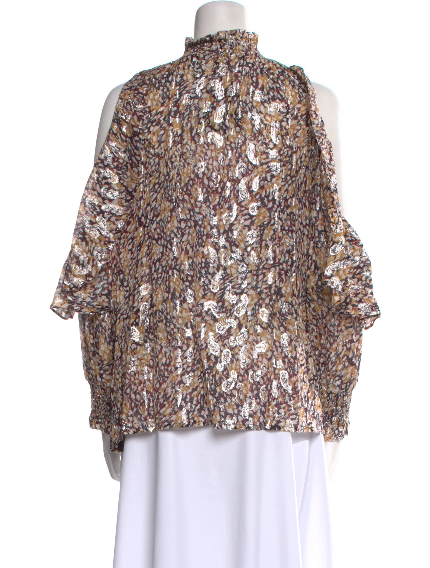 Maje Printed Mock Neck Blouse w/ Tags