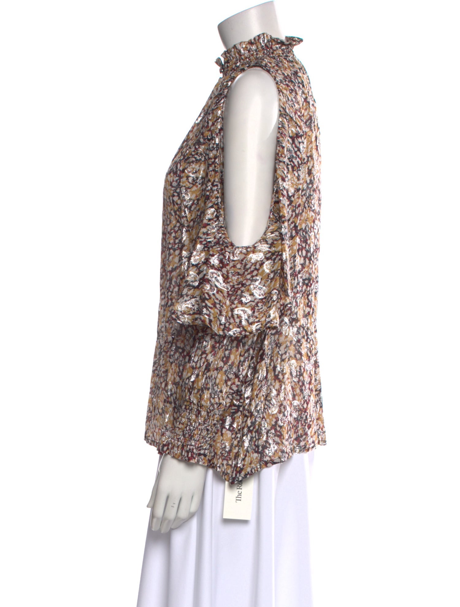 Maje Floral Print Mock Neck Blouse w/ Tags