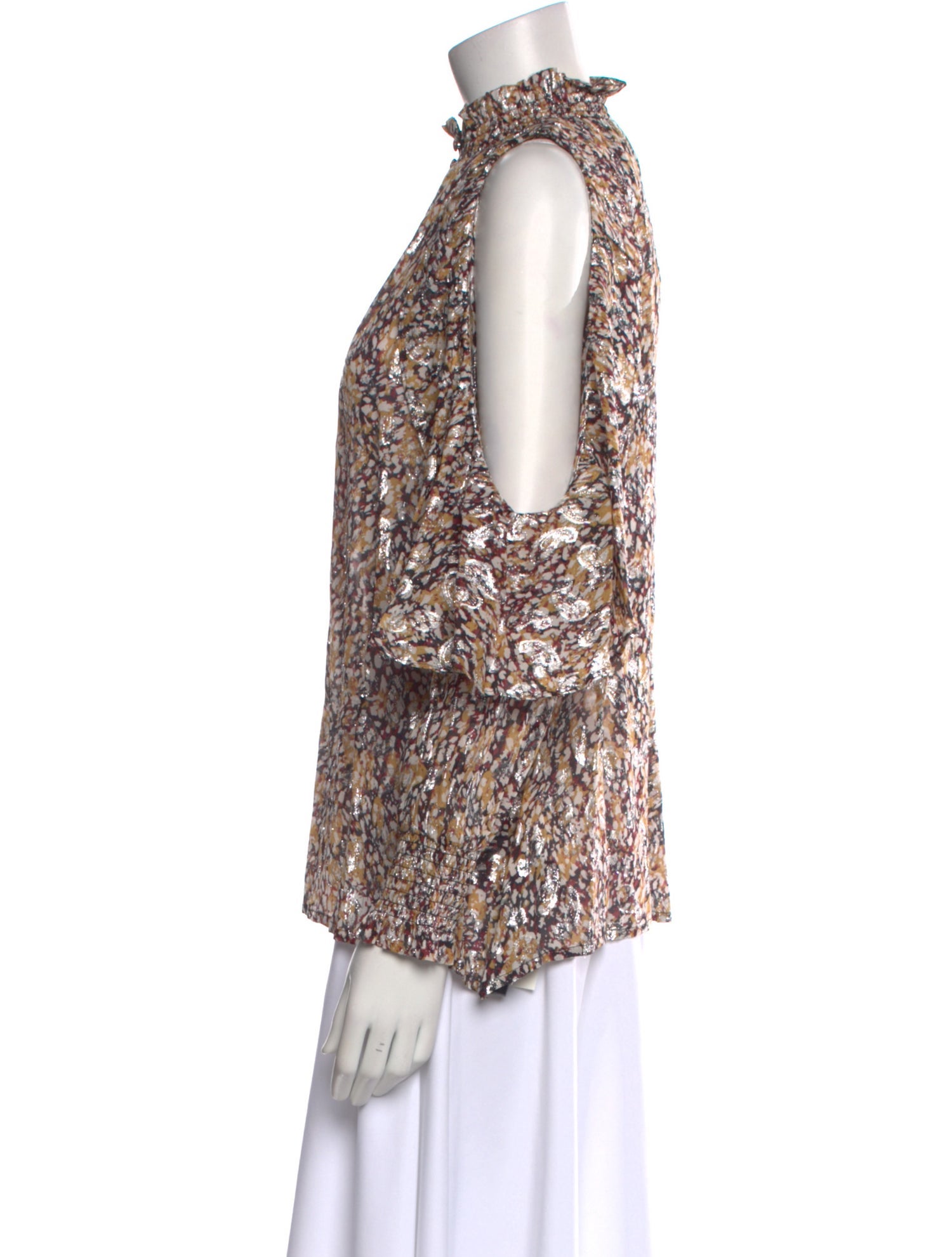 Maje Floral Print Mock Neck Blouse w/ Tags