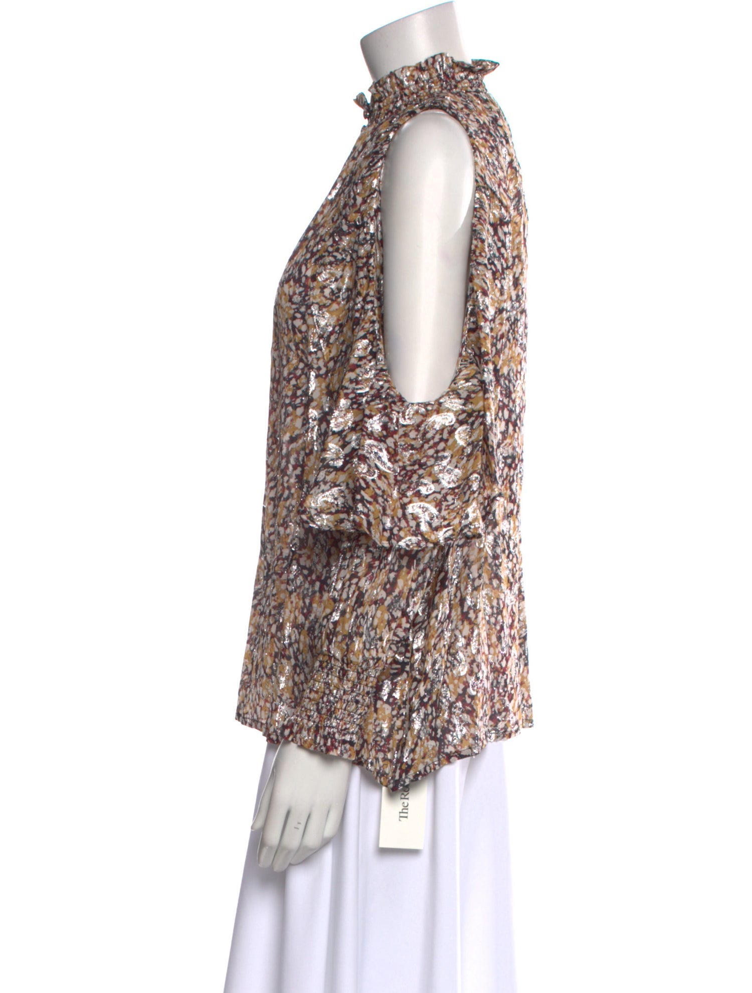 Maje Floral Print Mock Neck Blouse w/ Tags