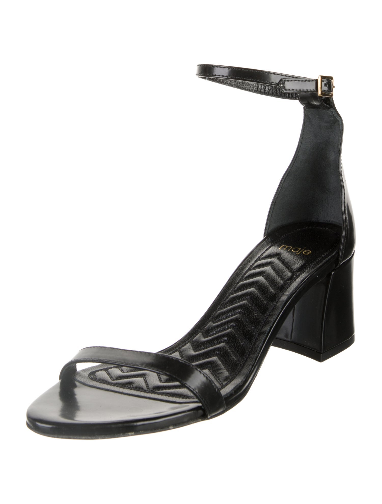 Maje Leather Chain-Link Accents Sandals