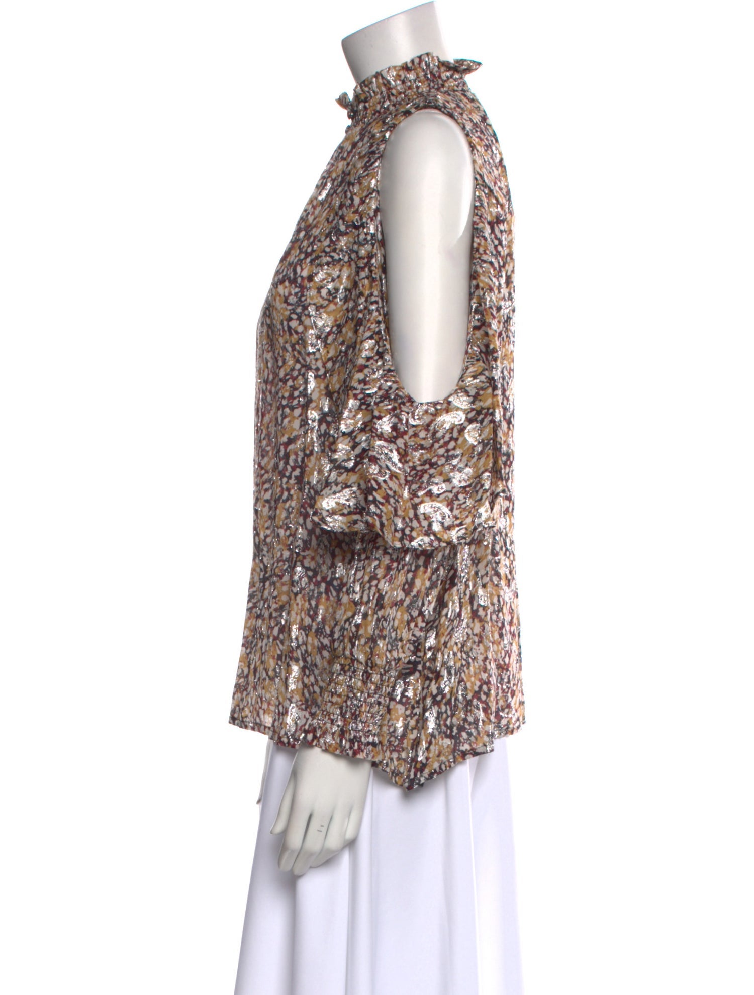 Maje Floral Print Mock Neck Blouse w/ Tags