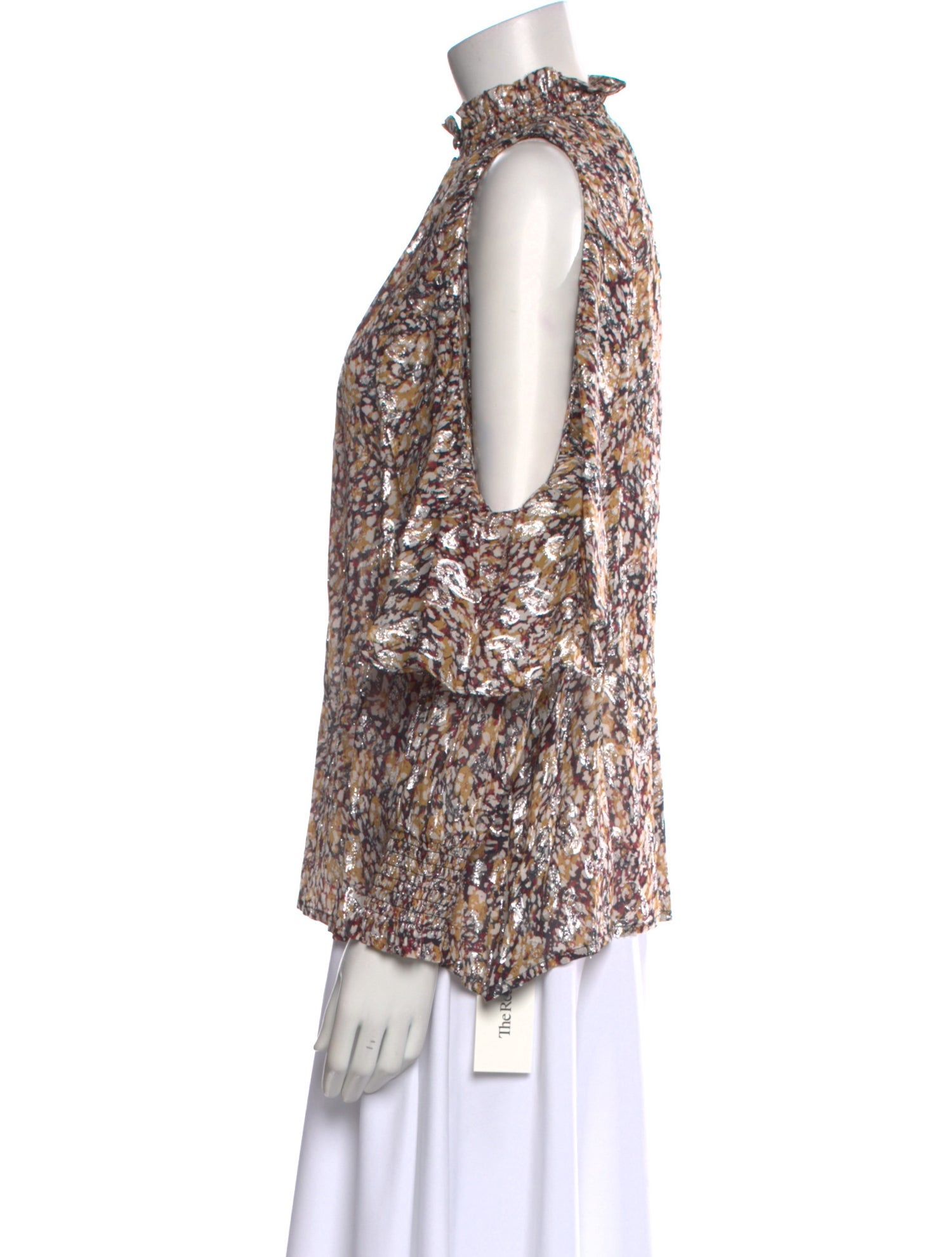 Maje Floral Print Mock Neck Blouse w/ Tags