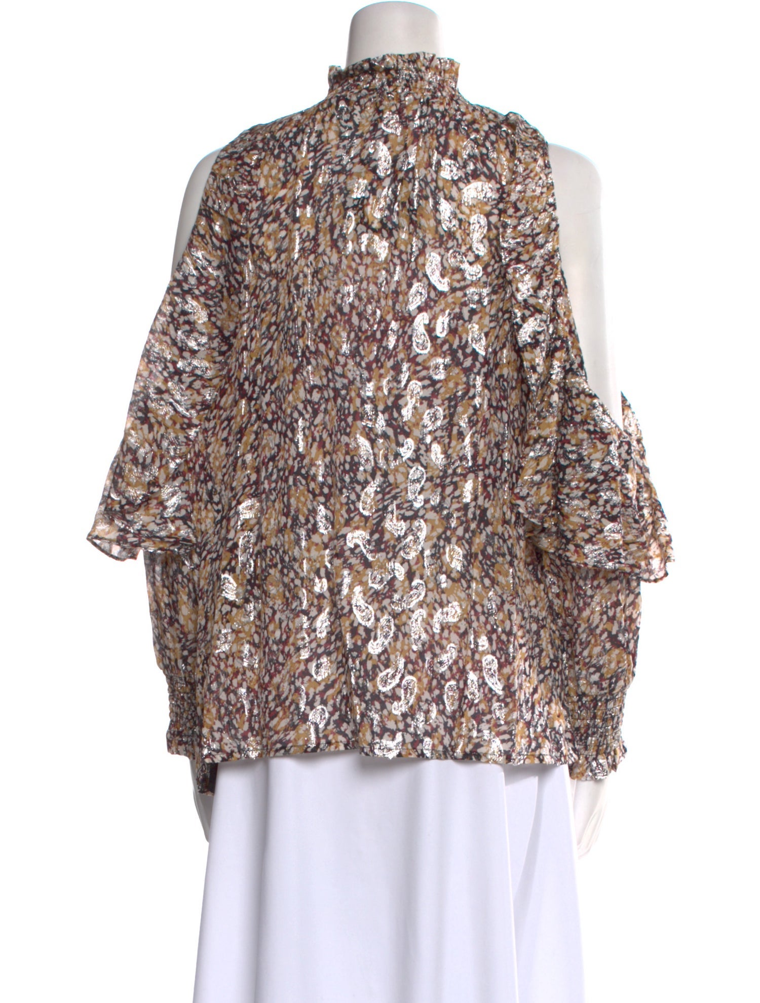 Maje Printed Mock Neck Blouse w/ Tags