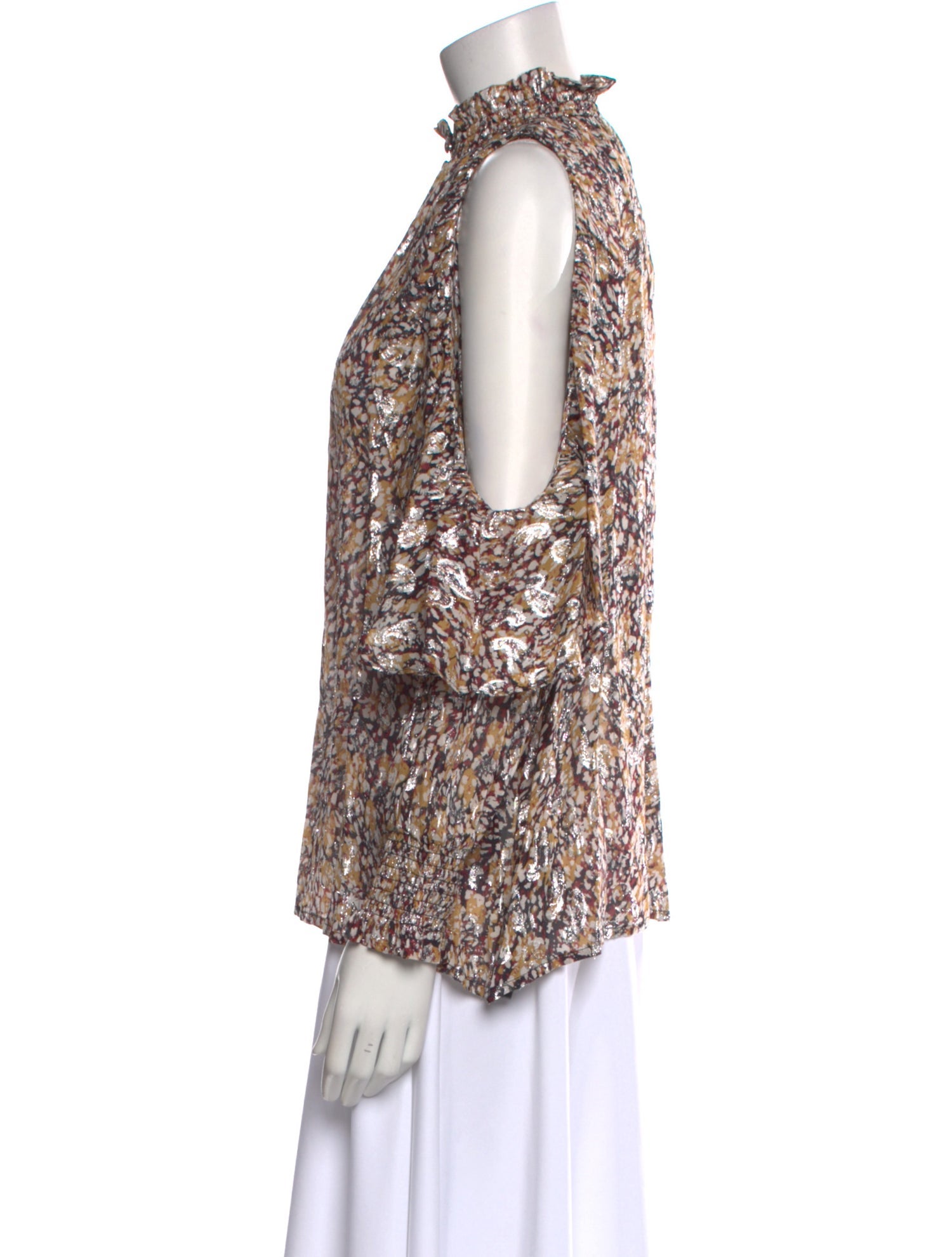 Maje Printed Mock Neck Blouse w/ Tags