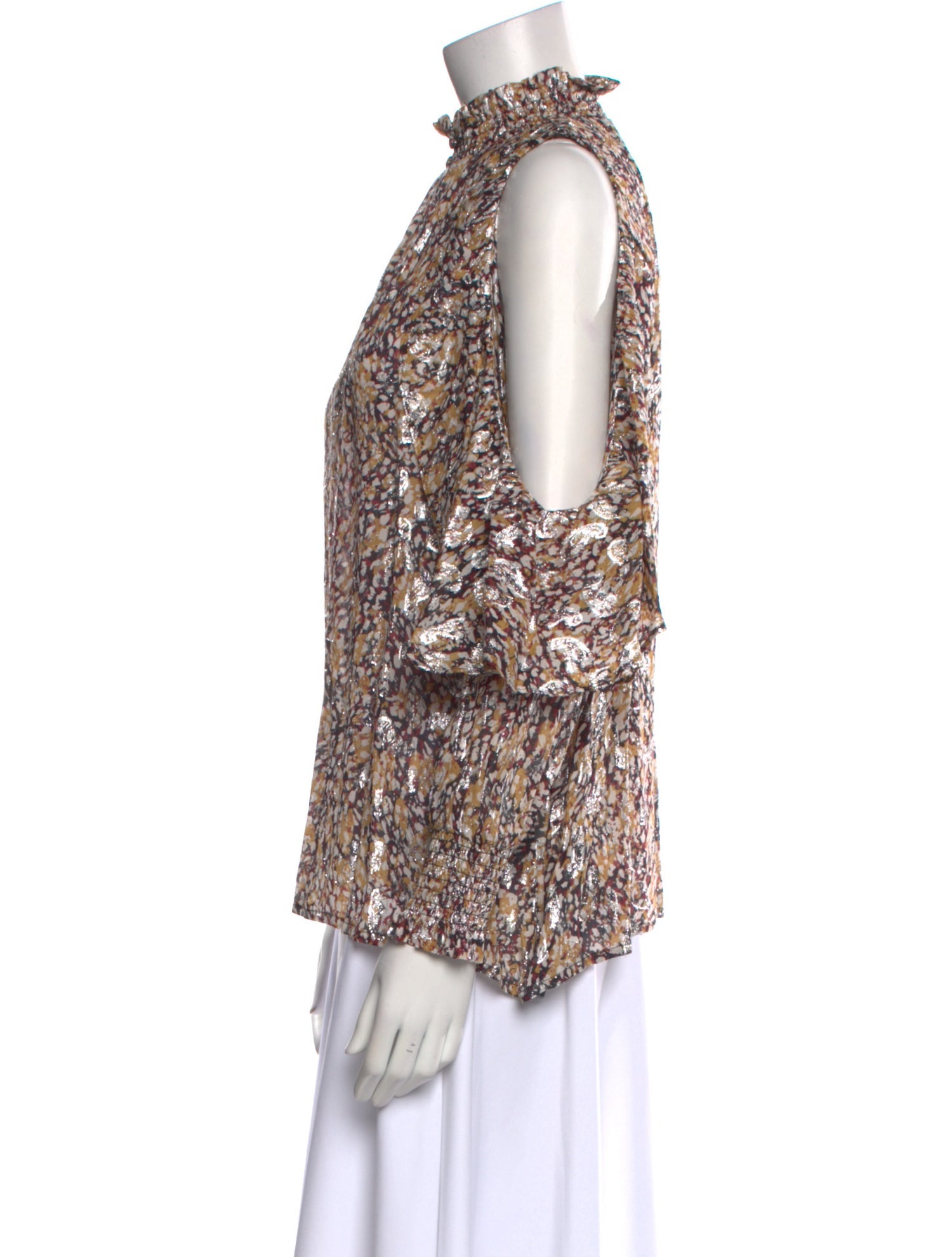 Maje Floral Print Mock Neck Blouse w/ Tags