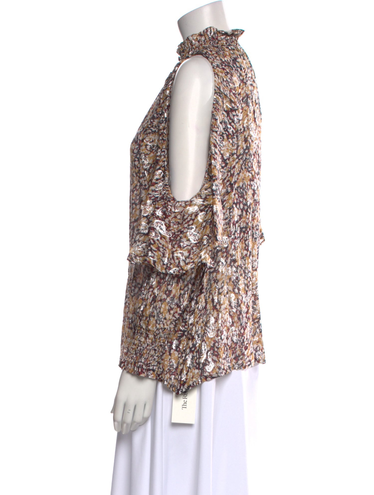 Maje Floral Print Mock Neck Blouse w/ Tags