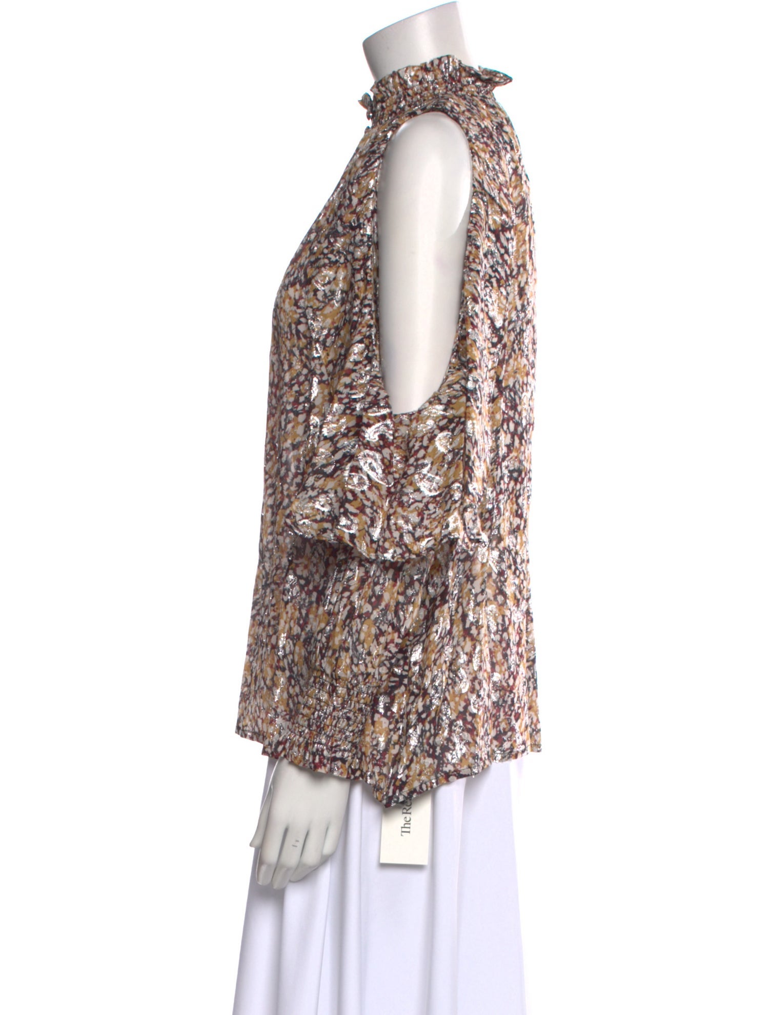 Maje Floral Print Mock Neck Blouse w/ Tags