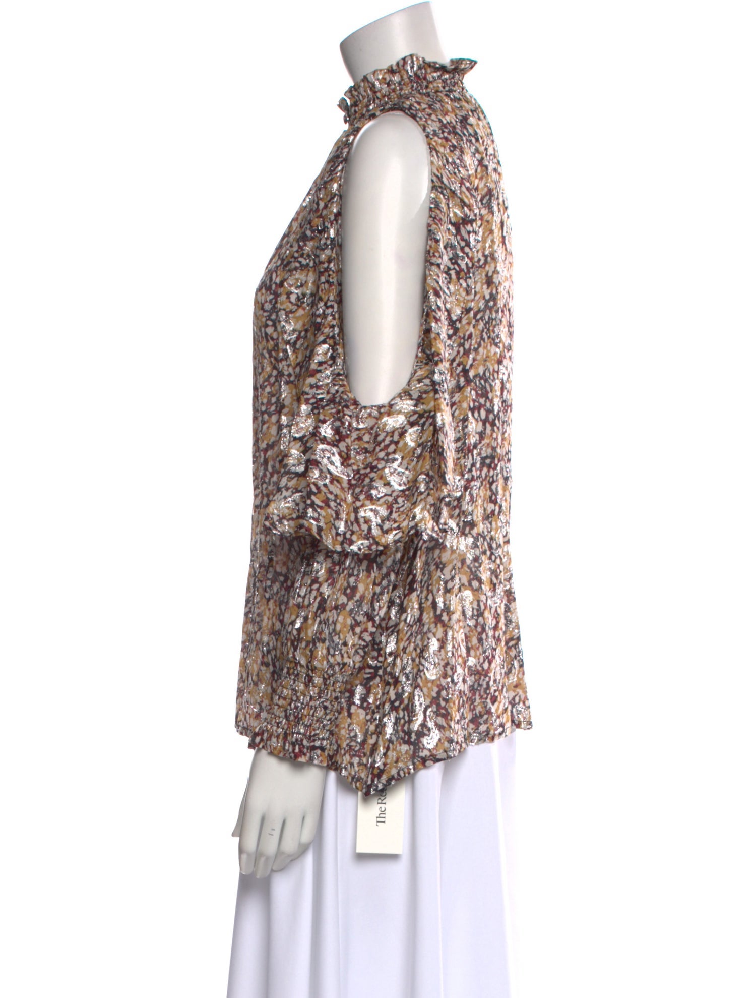 Maje Floral Print Mock Neck Blouse w/ Tags