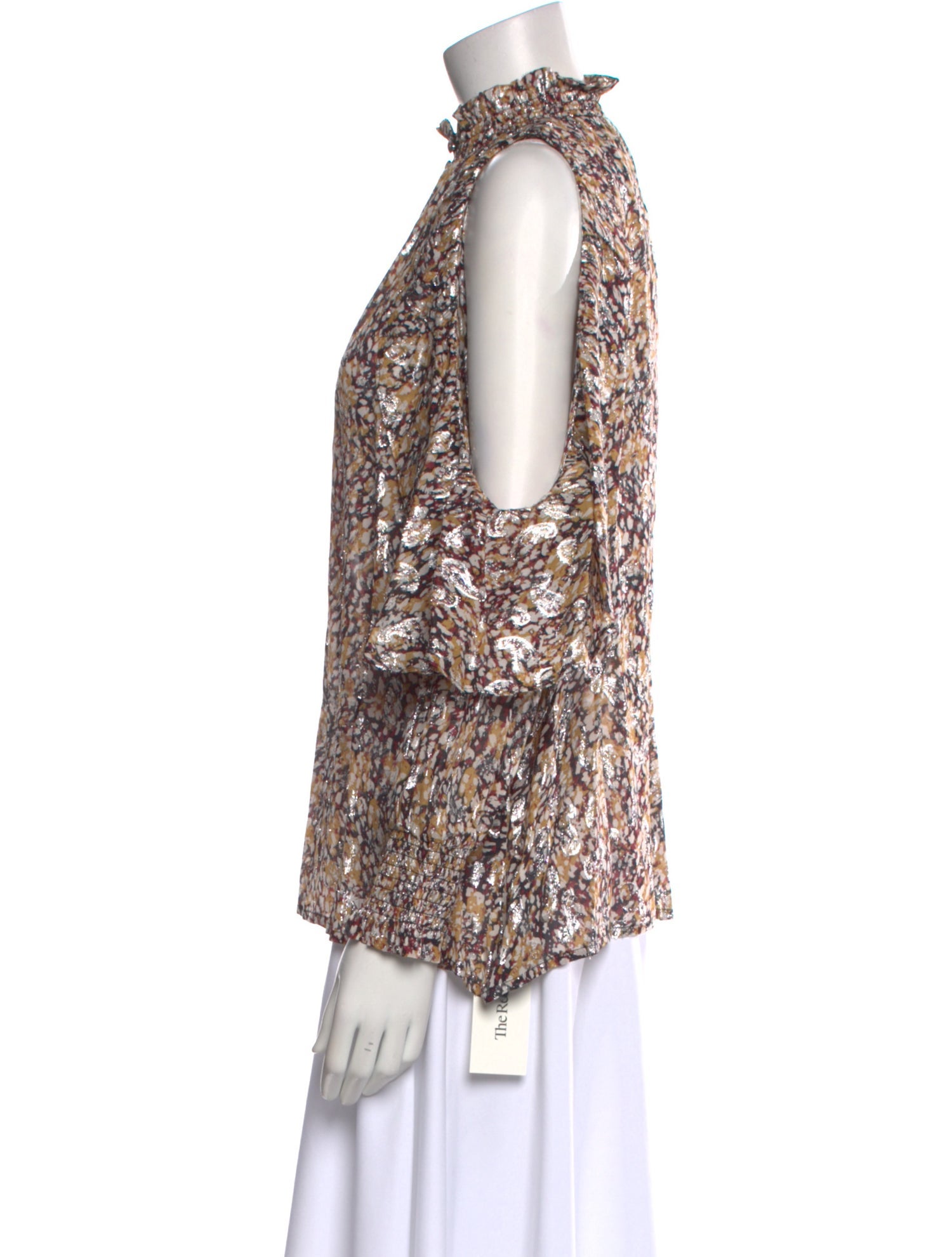 Maje Floral Print Mock Neck Blouse w/ Tags