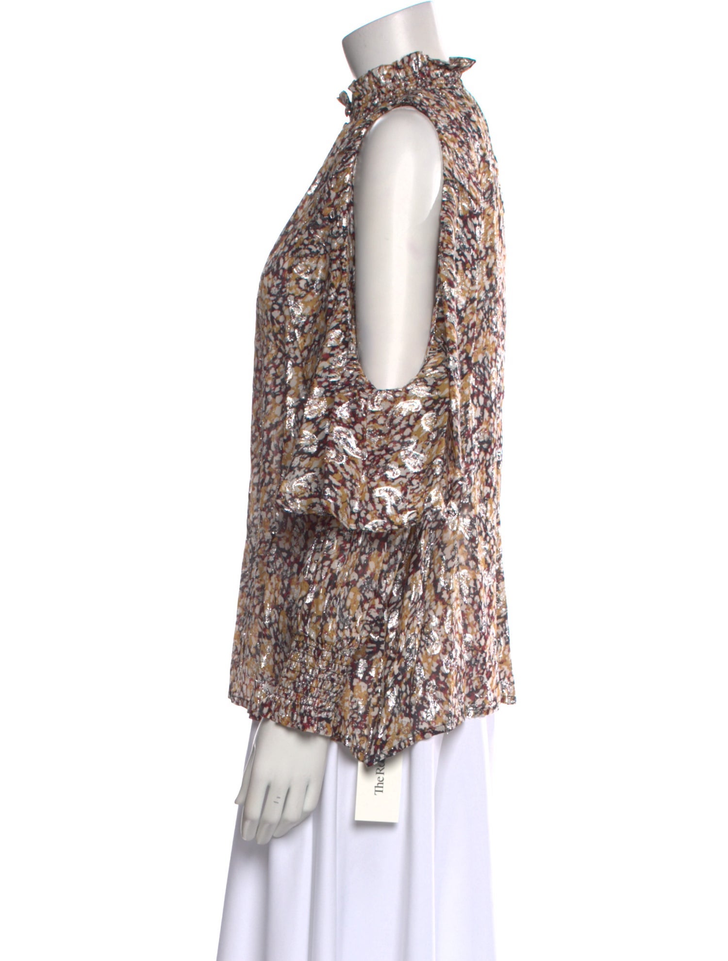 Maje Floral Print Mock Neck Blouse w/ Tags