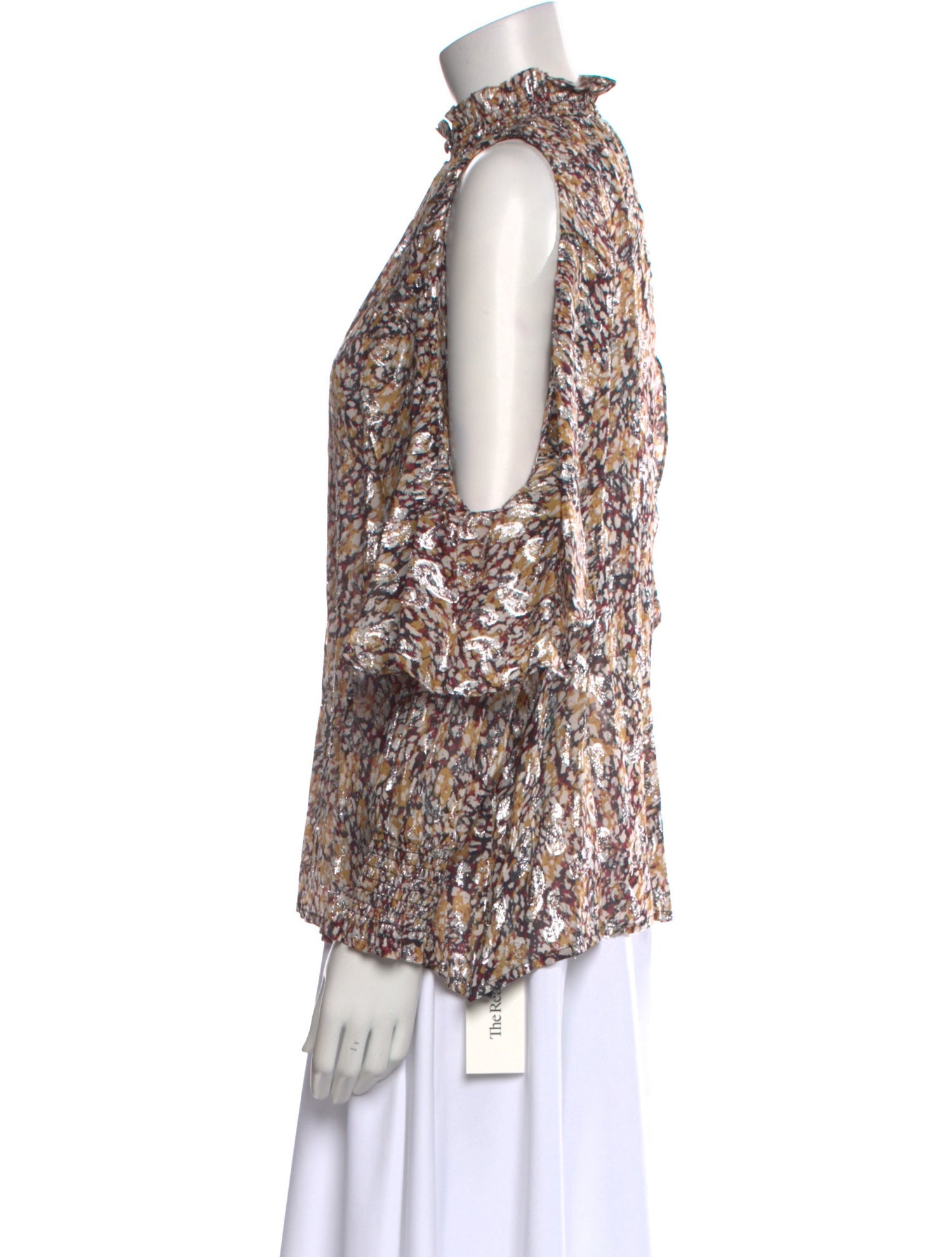 Maje Floral Print Mock Neck Blouse w/ Tags