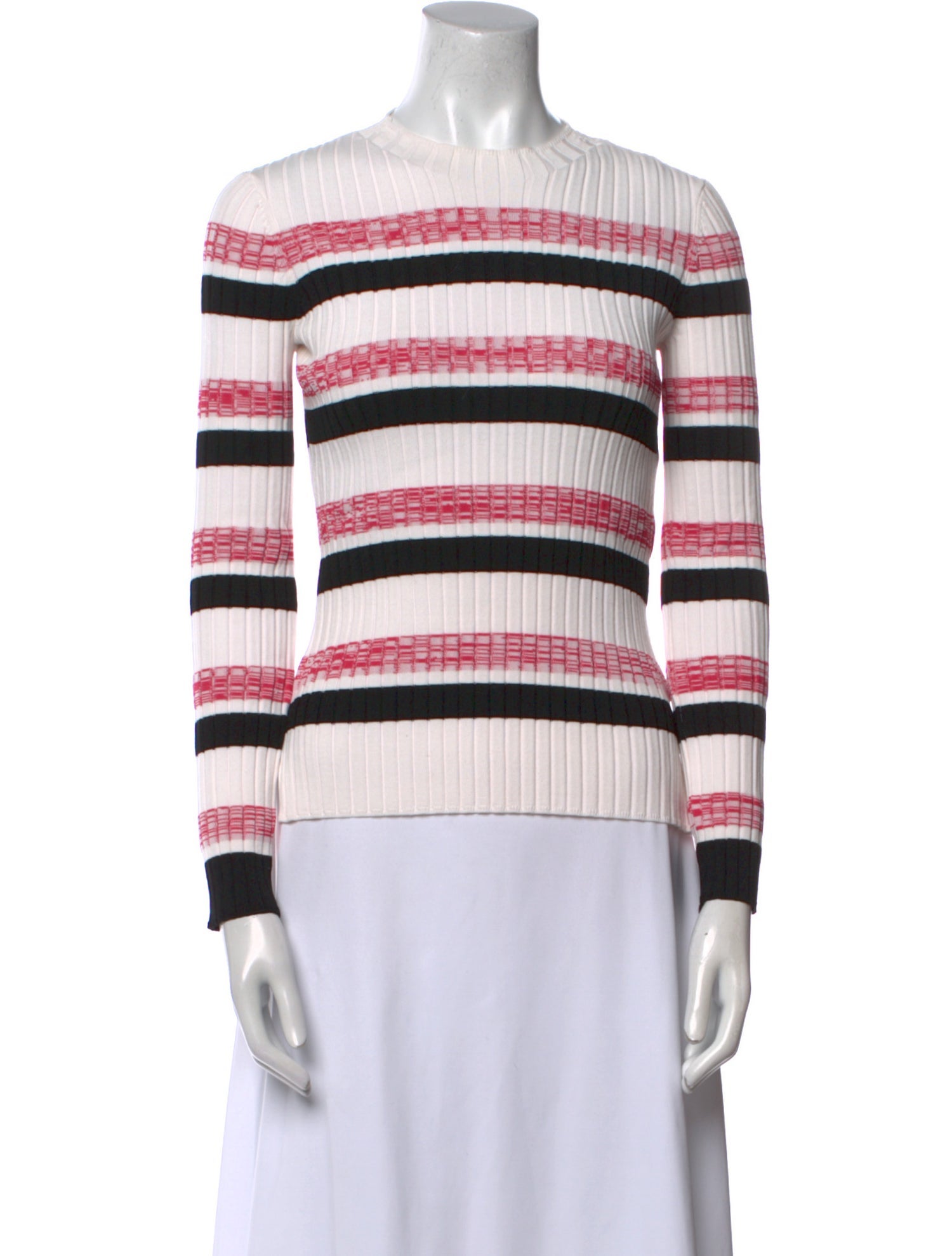 Maje Striped Crew Neck Top