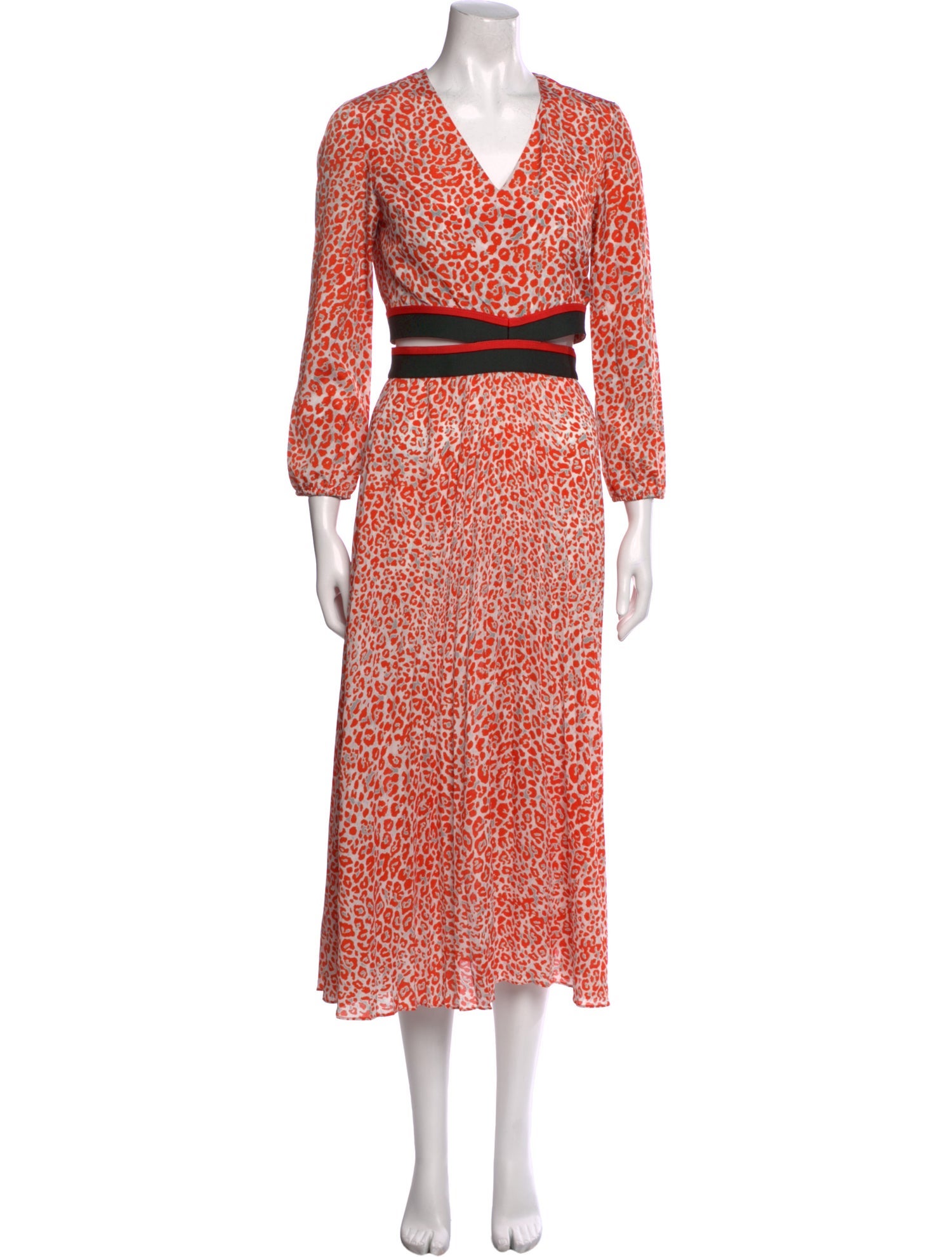 Maje Animal Print Midi Length Dress