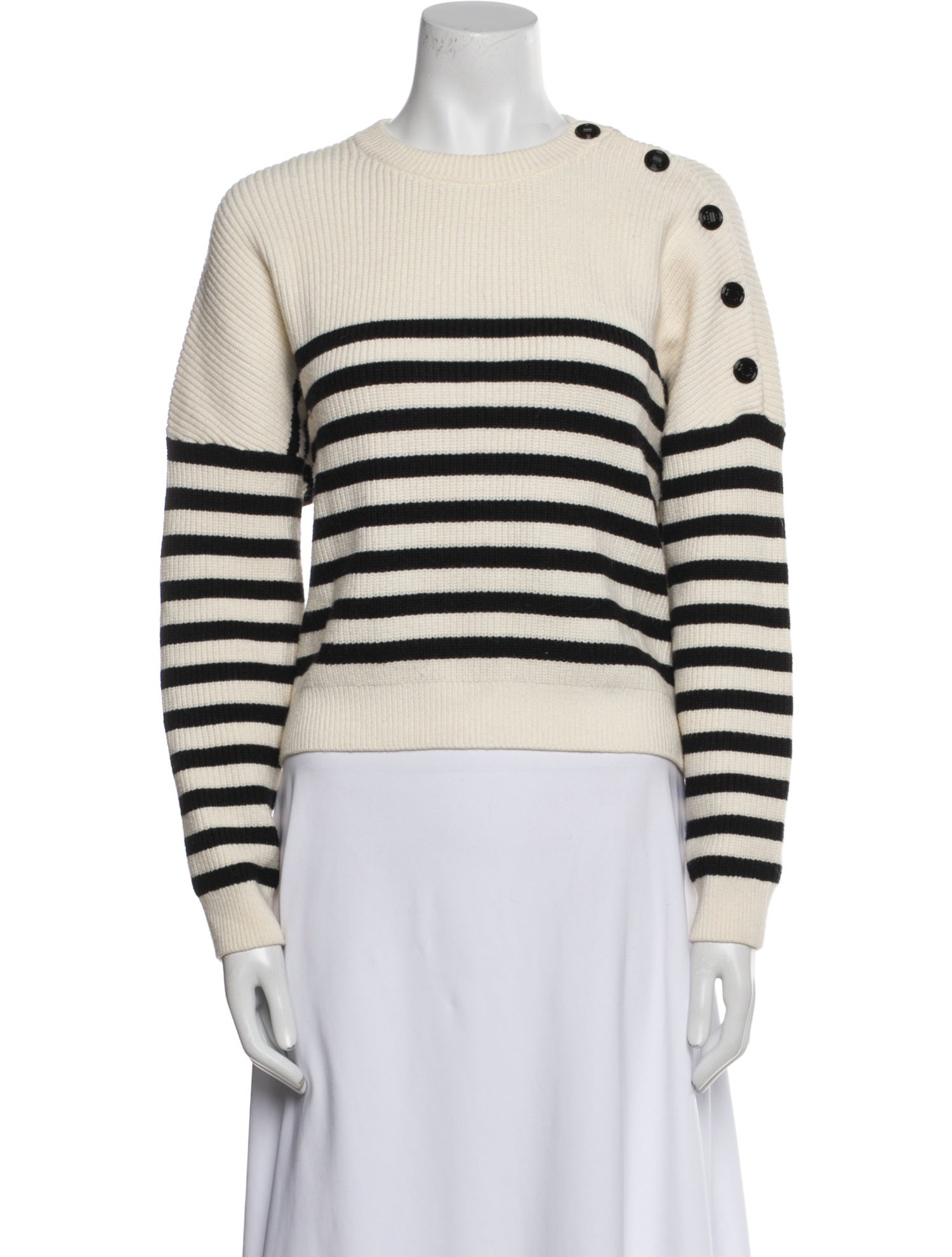 Maje Striped Crew Neck Sweater
